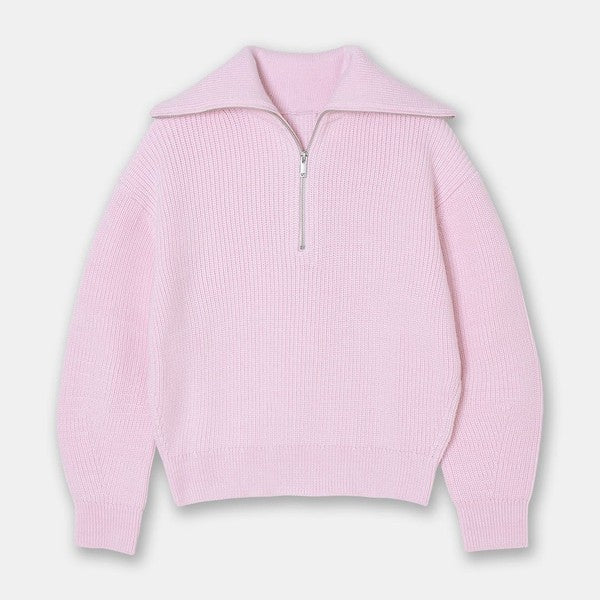 Half zip knit sweater