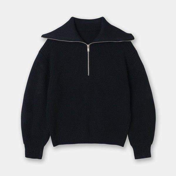 Half zip knit sweater