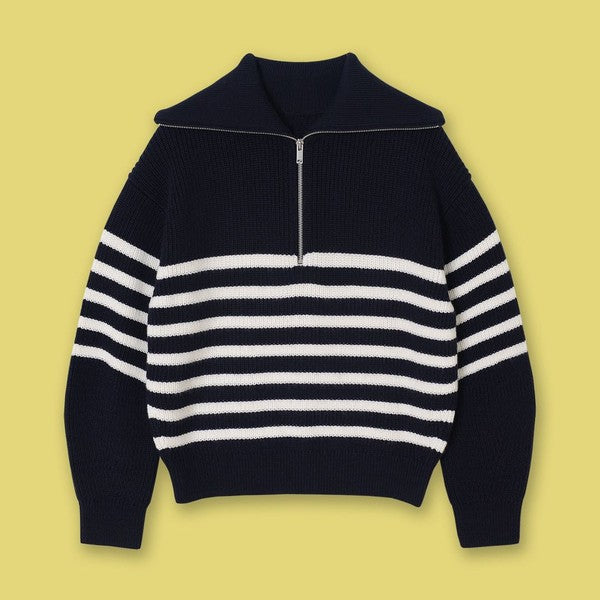 Half zip knit sweater