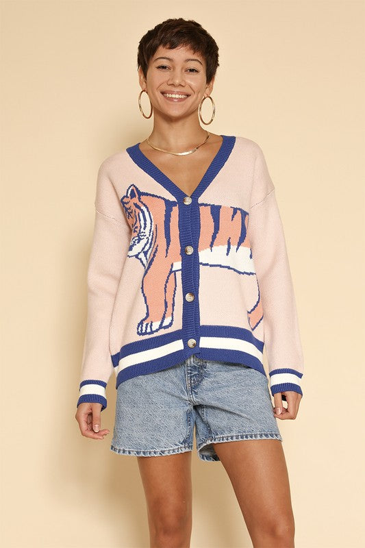 Tiger knit cardigan