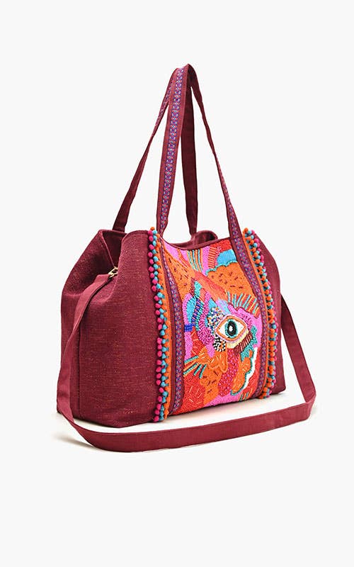 Crimson Evil Eye Tote