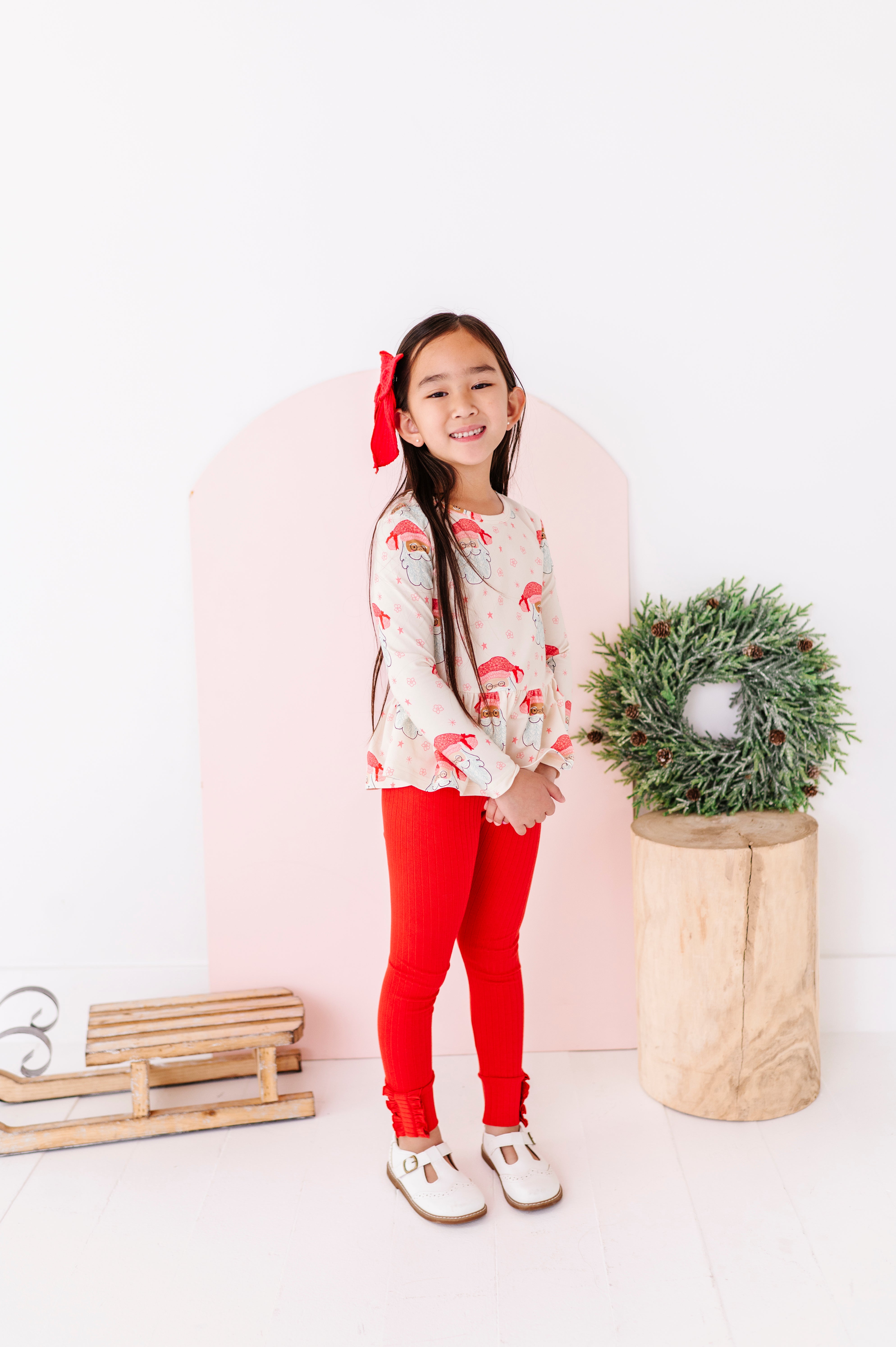 Pink Santas Top | PEPLUM