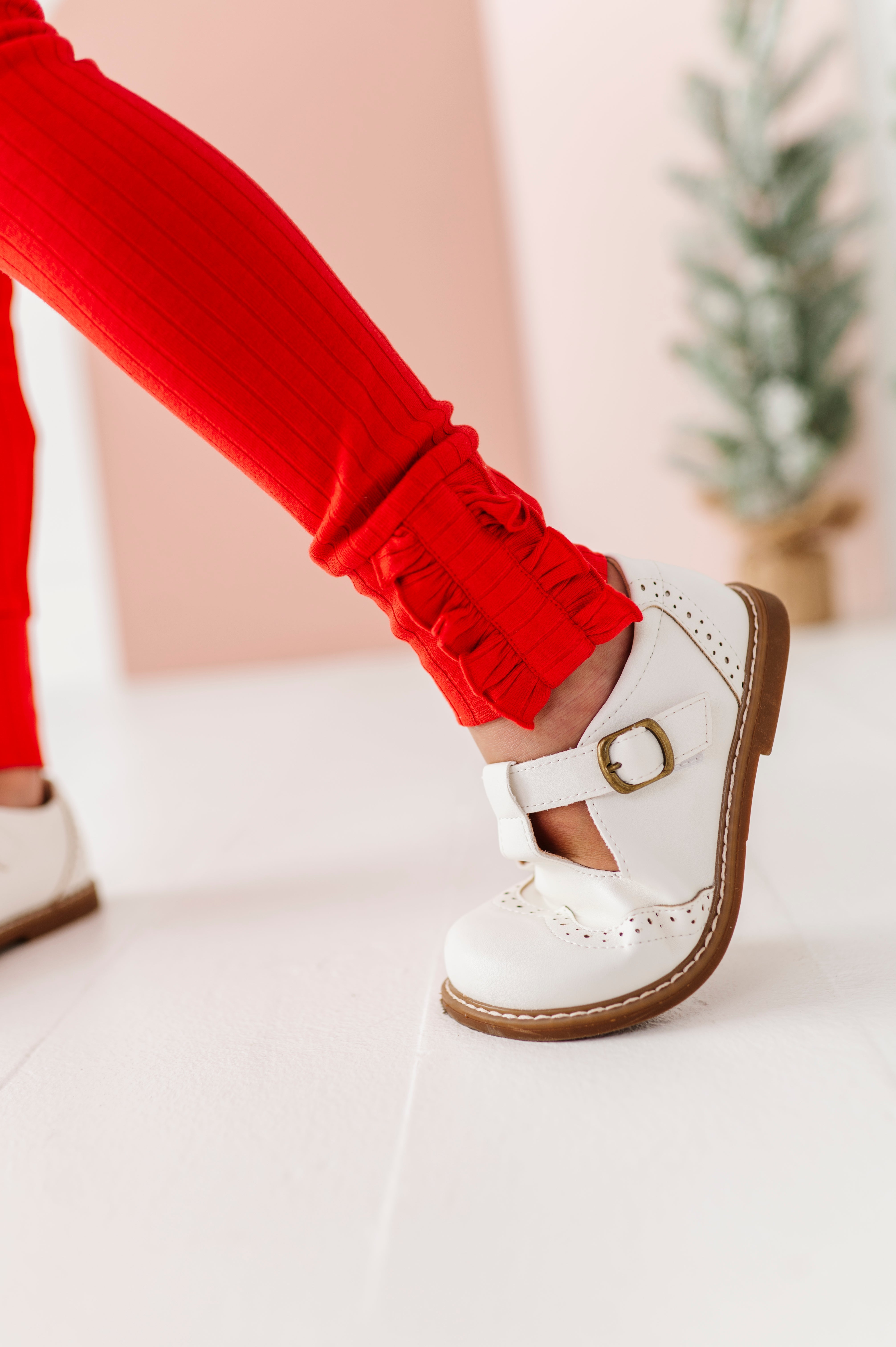 Holly Red Leggings | Ribbed SLIM LEGGINGS