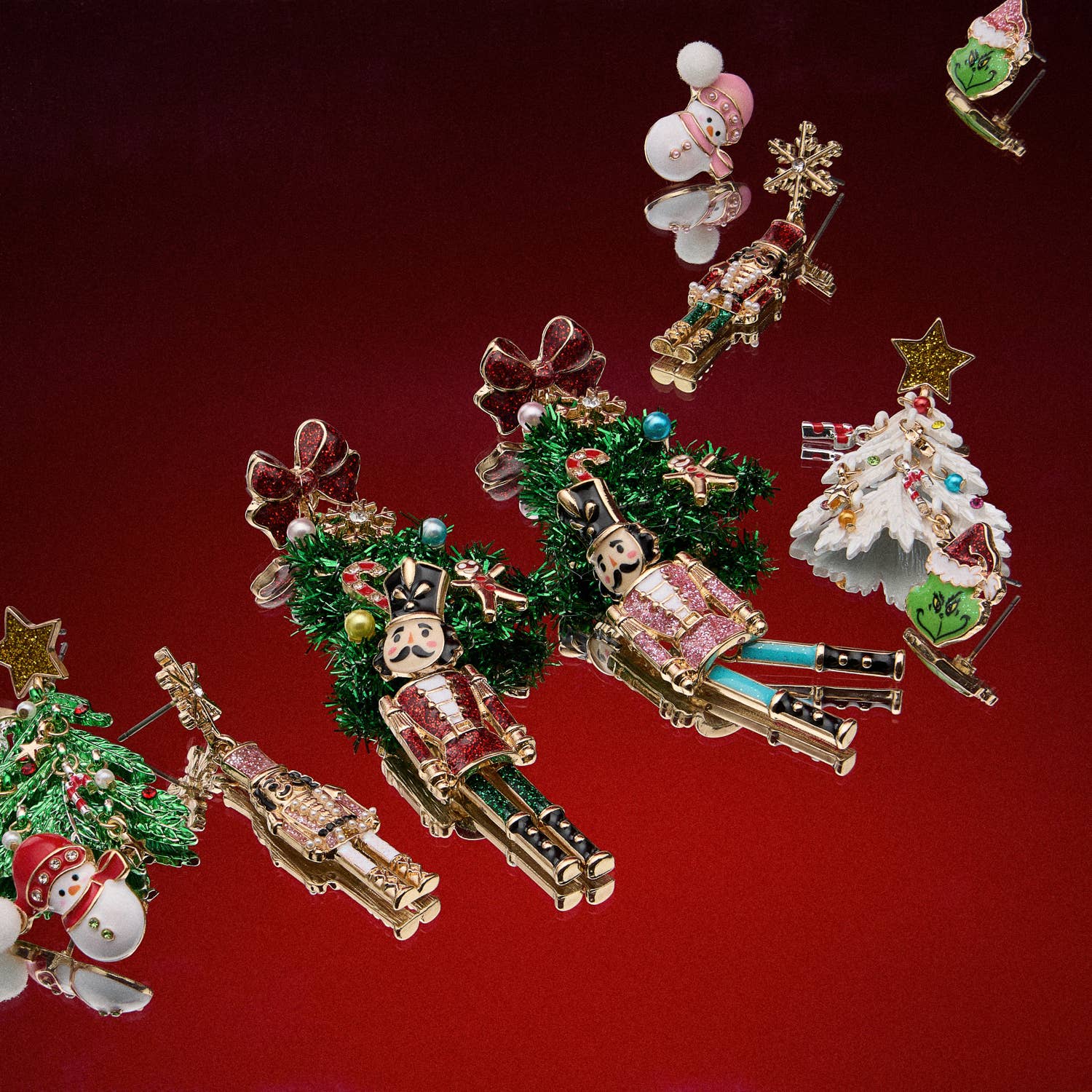 Nutcracker Enamel Earrings with Titanium Posts