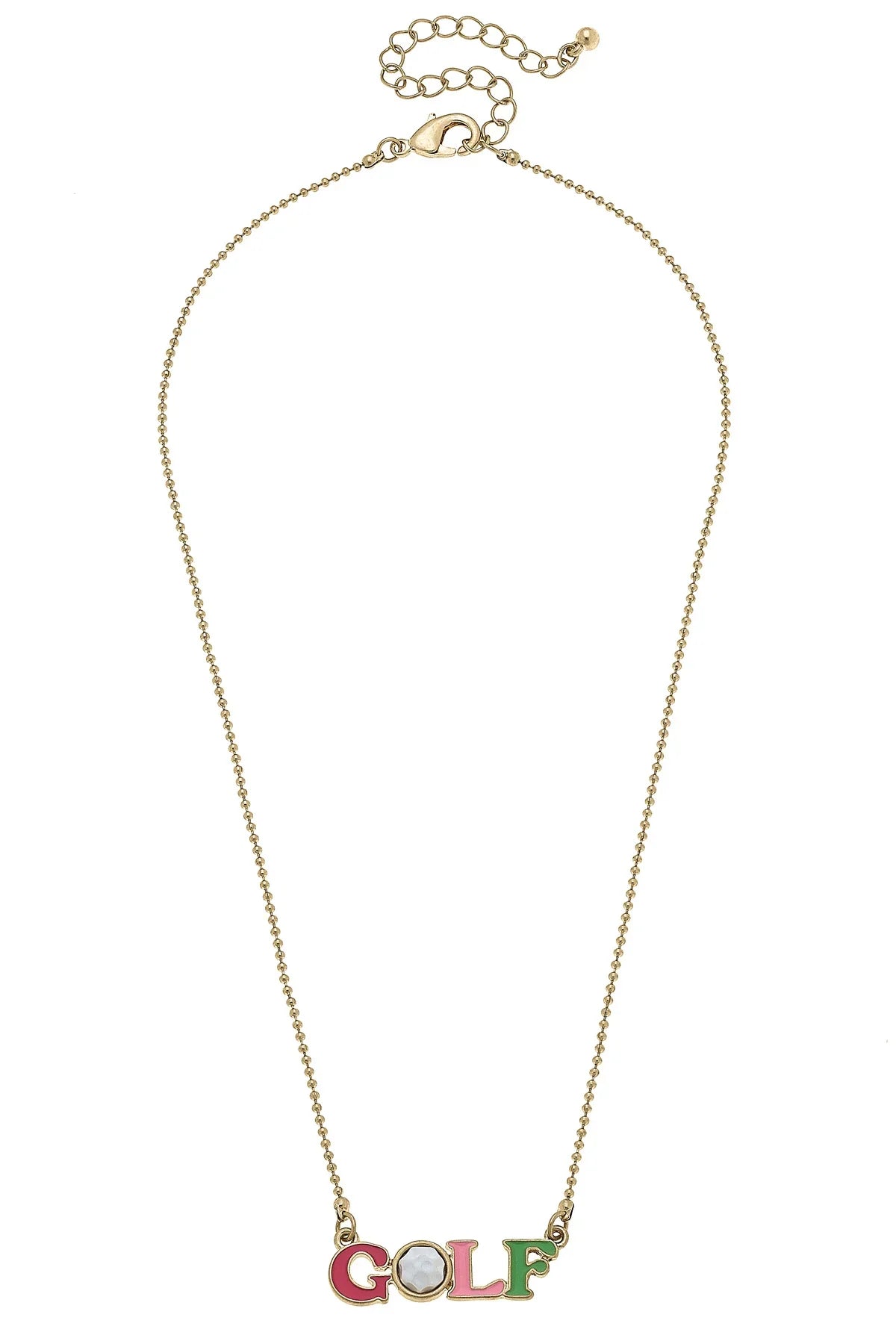 GOLF Enamel Necklace in Pink & Green