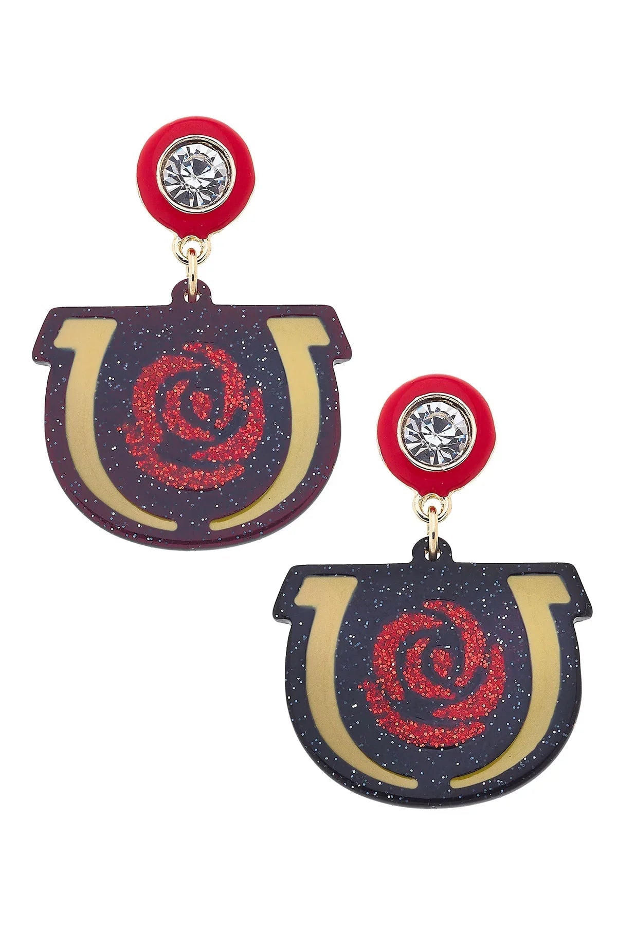 Kentucky Derby® Resin Logo Earrings in Black