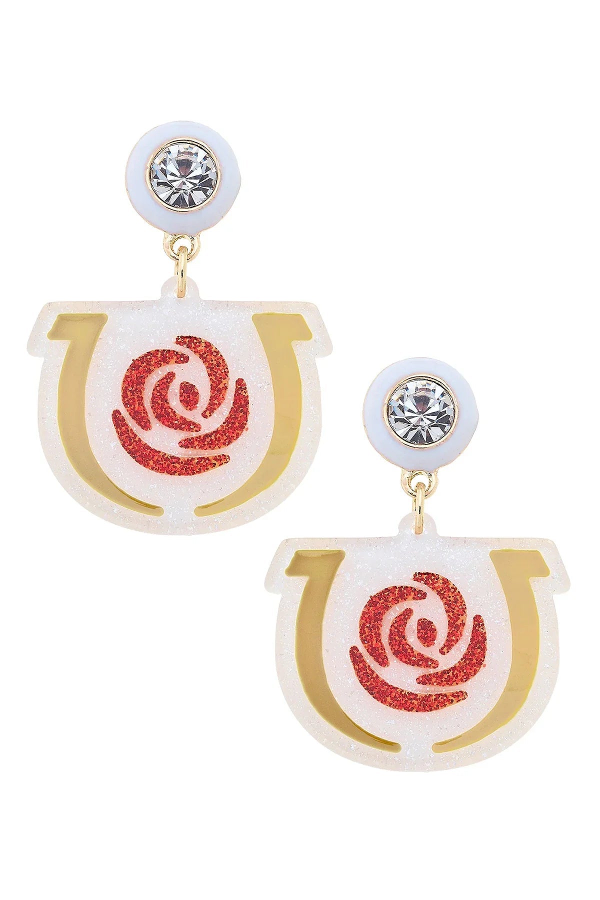 Kentucky Derby® Resin Logo Earrings in White