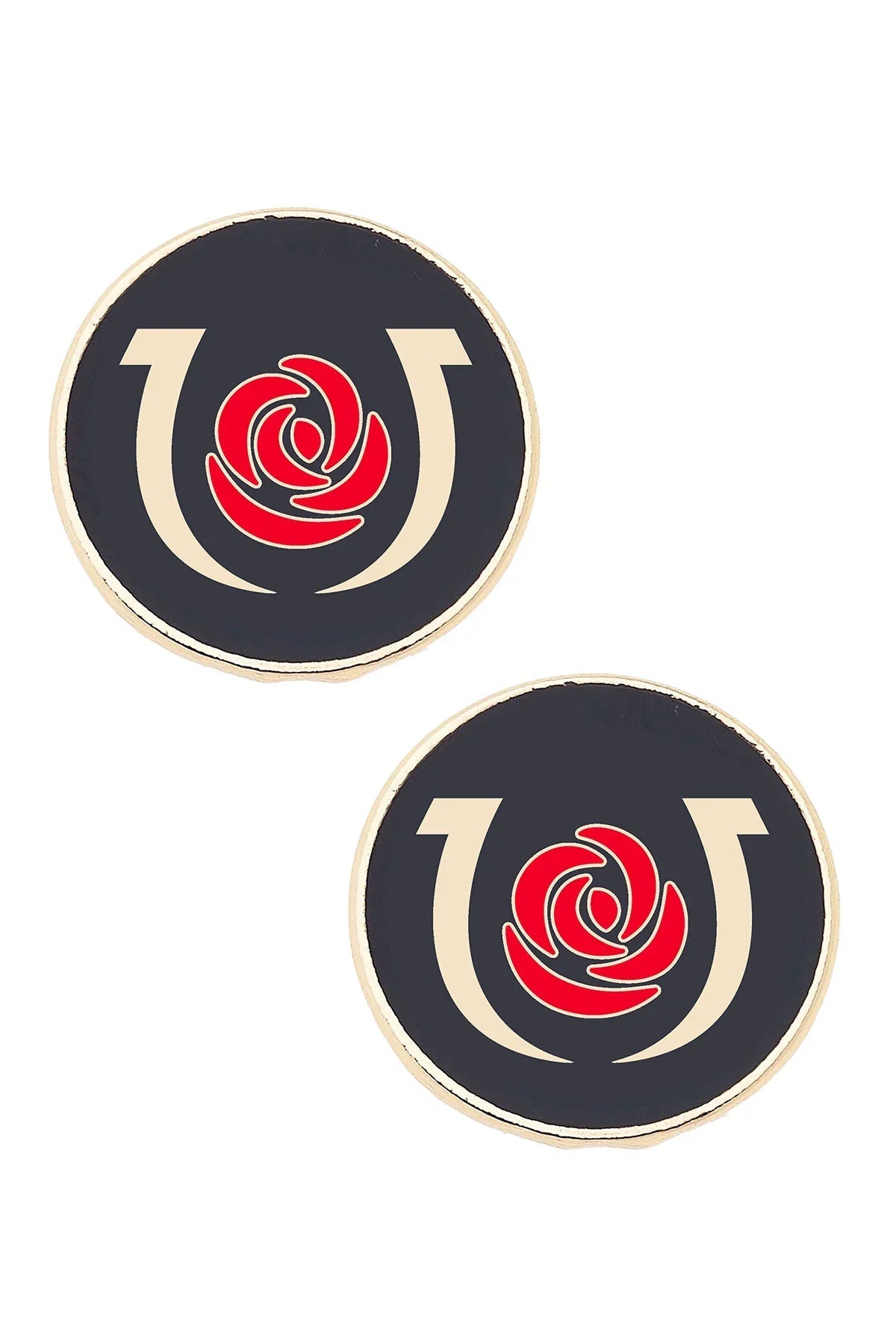 Kentucky Derby® Logo Disc Stud Earrings in Black
