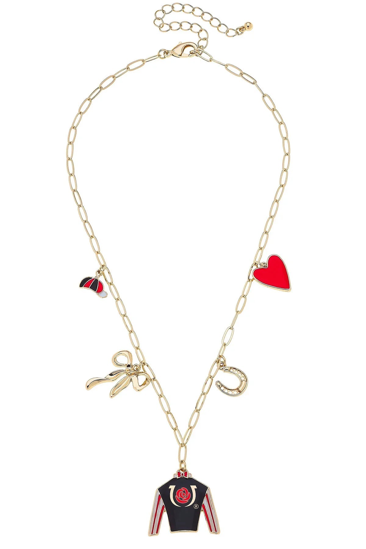 Kentucky Derby® Paperclip Charm Necklace in Shiny Gold