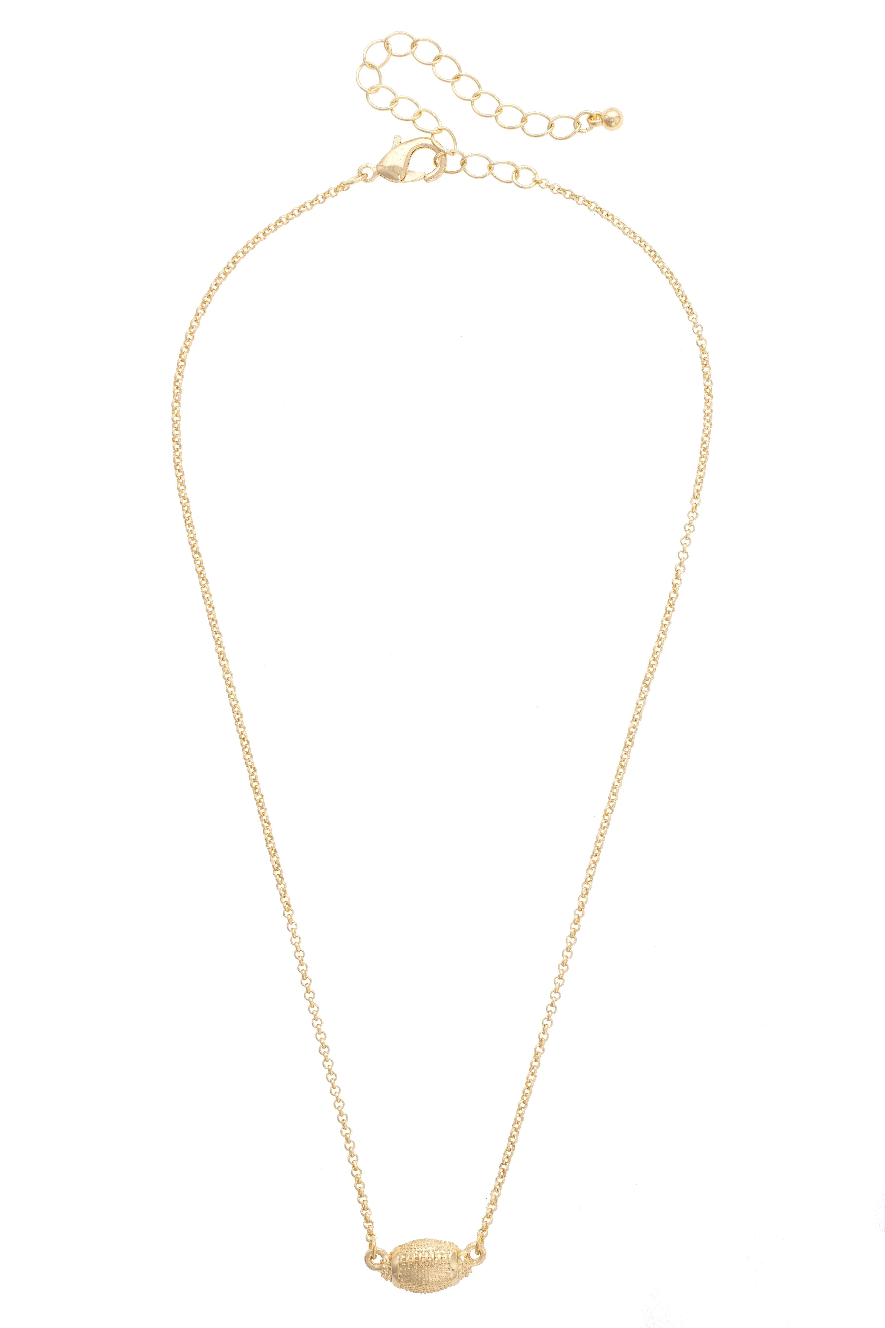 Football Necklace in Shiny Gold