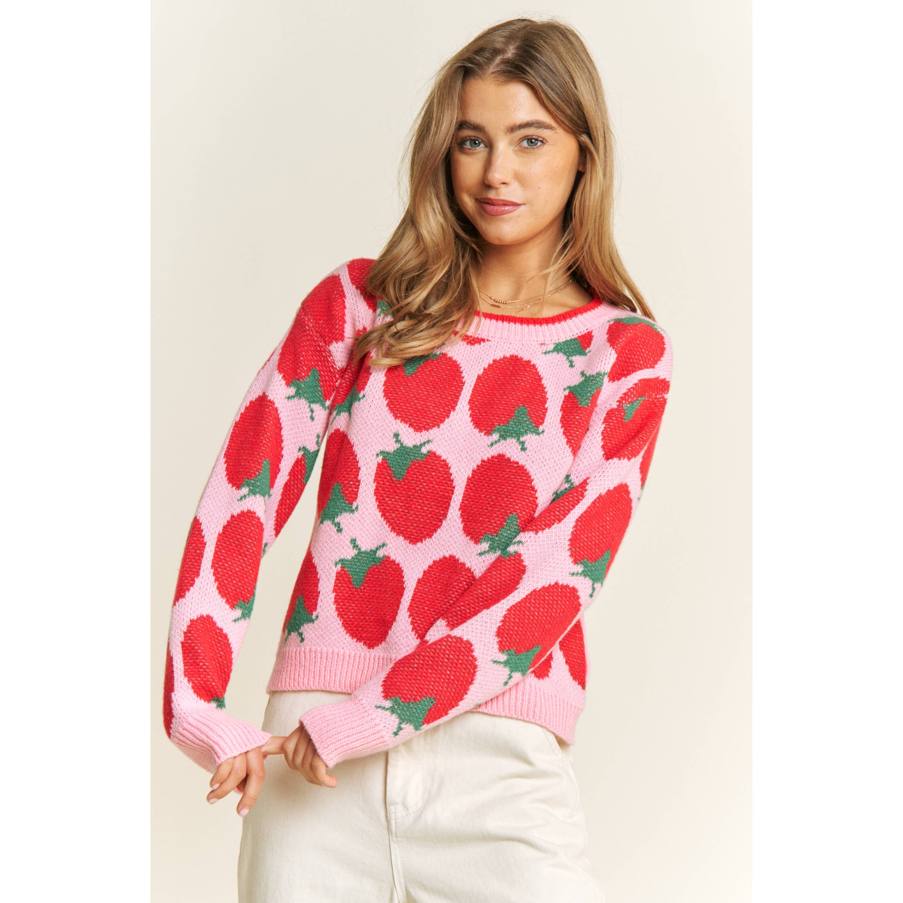 Strawberry jam pullover sweater
