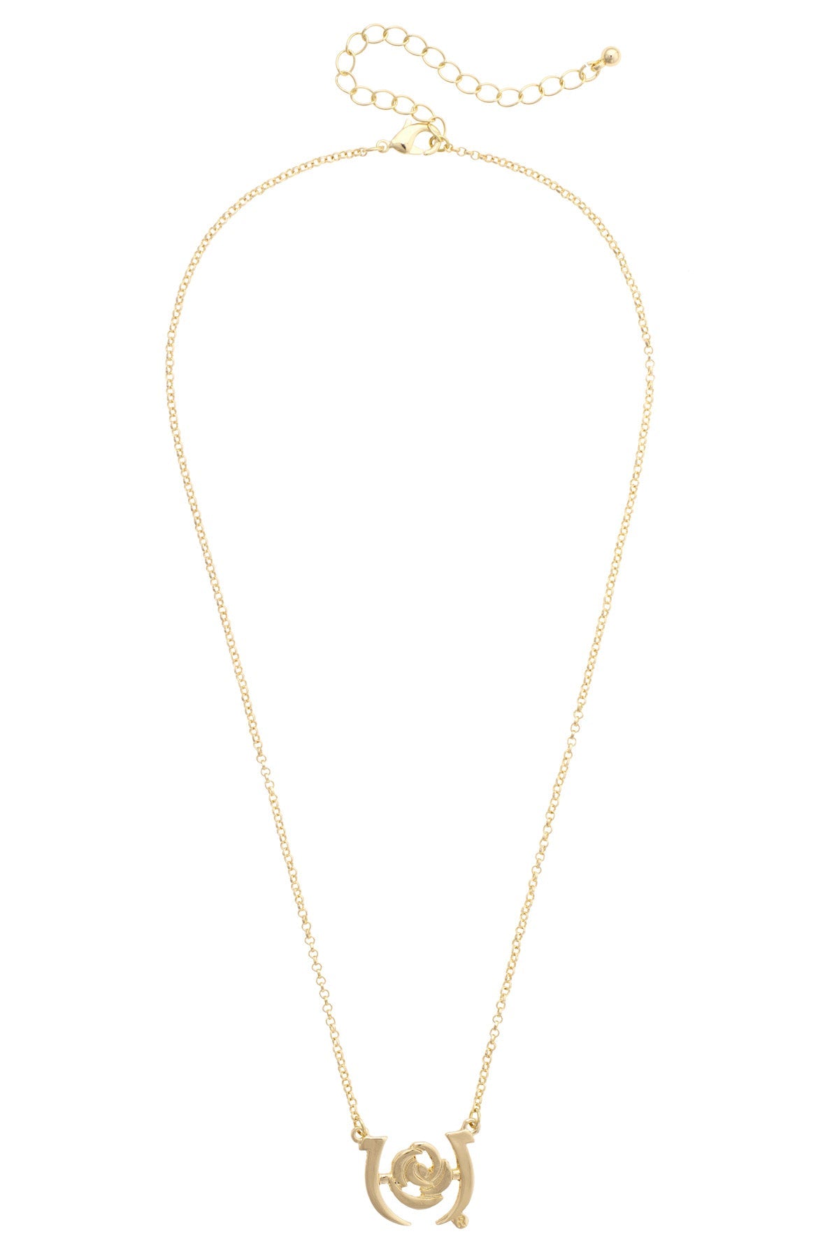 Kentucky Derby Outline Necklace in Shiny Gold