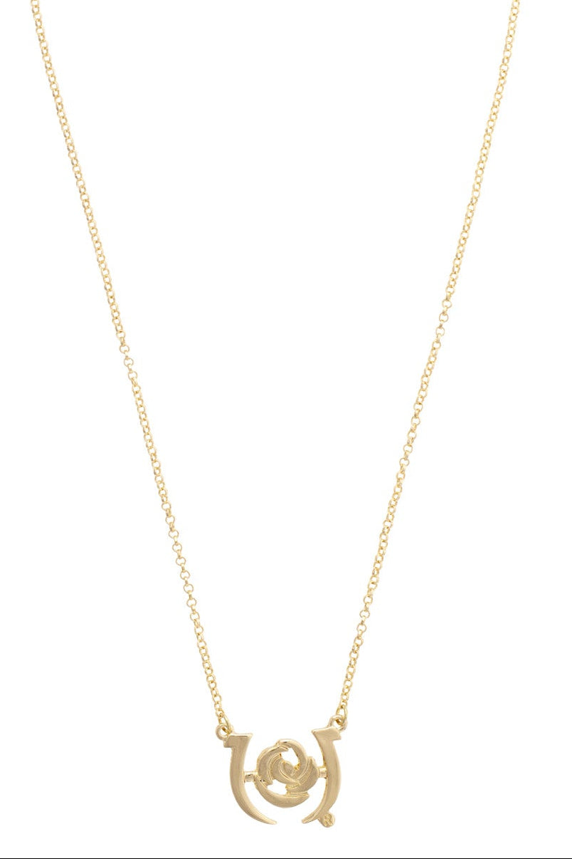 Kentucky Derby Outline Necklace in Shiny Gold