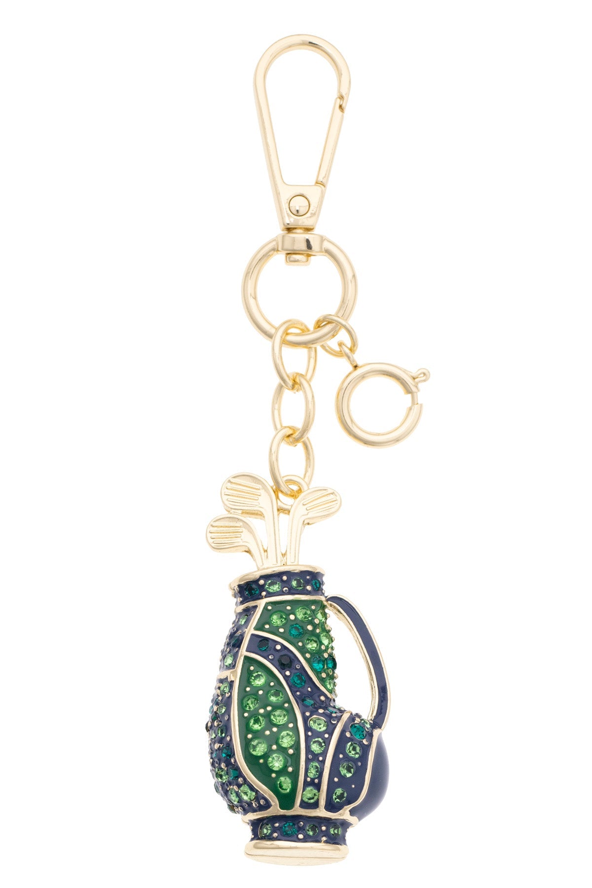 Golf Girlie Embellished Bag Charm in Black & Green