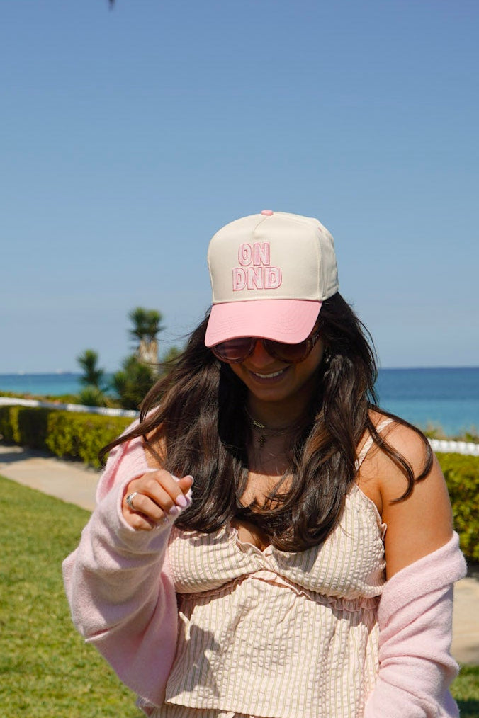 ON DND - Pink Vintage Trucker Hat