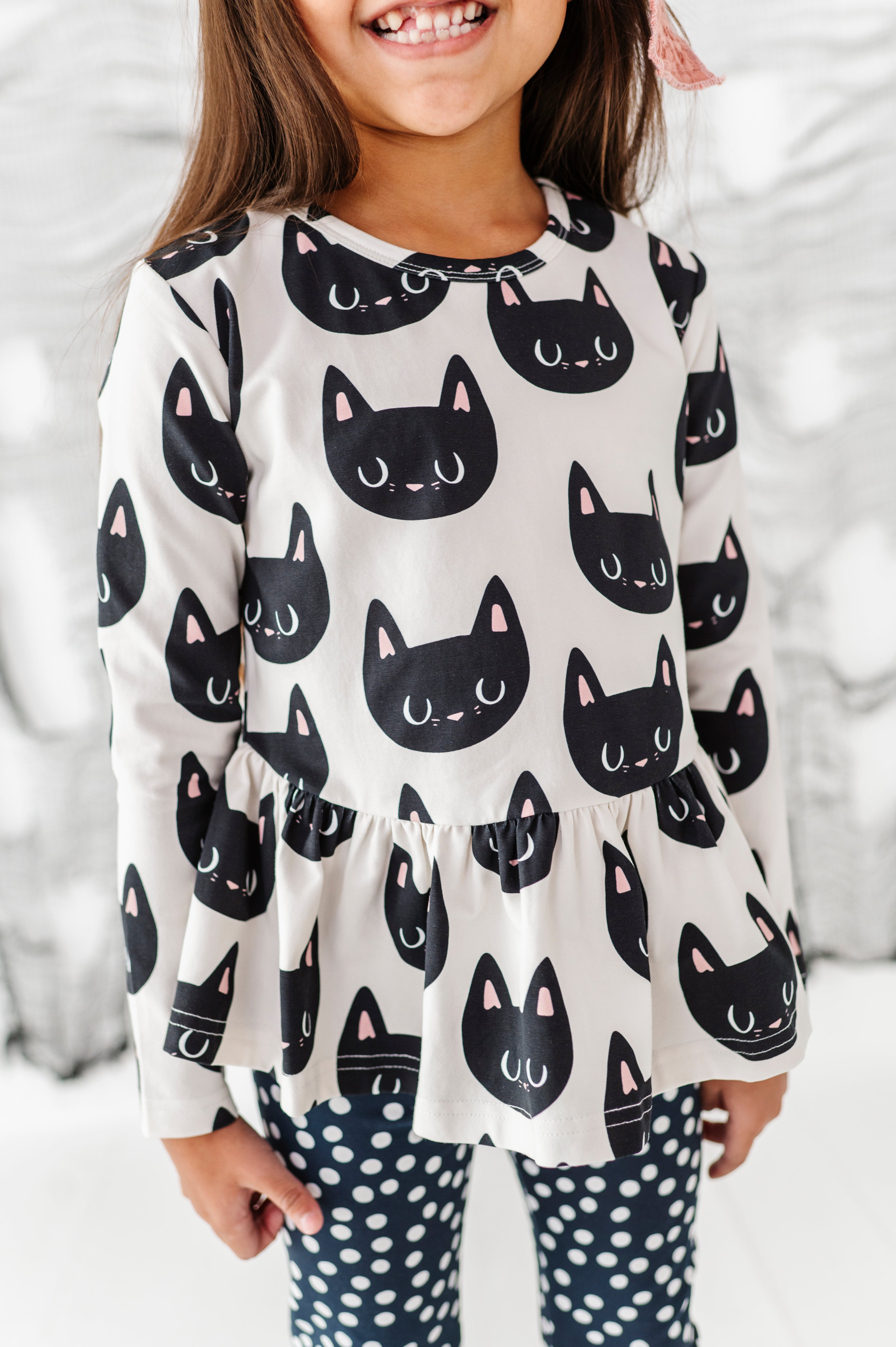 Black Cat Top| PEPLUM