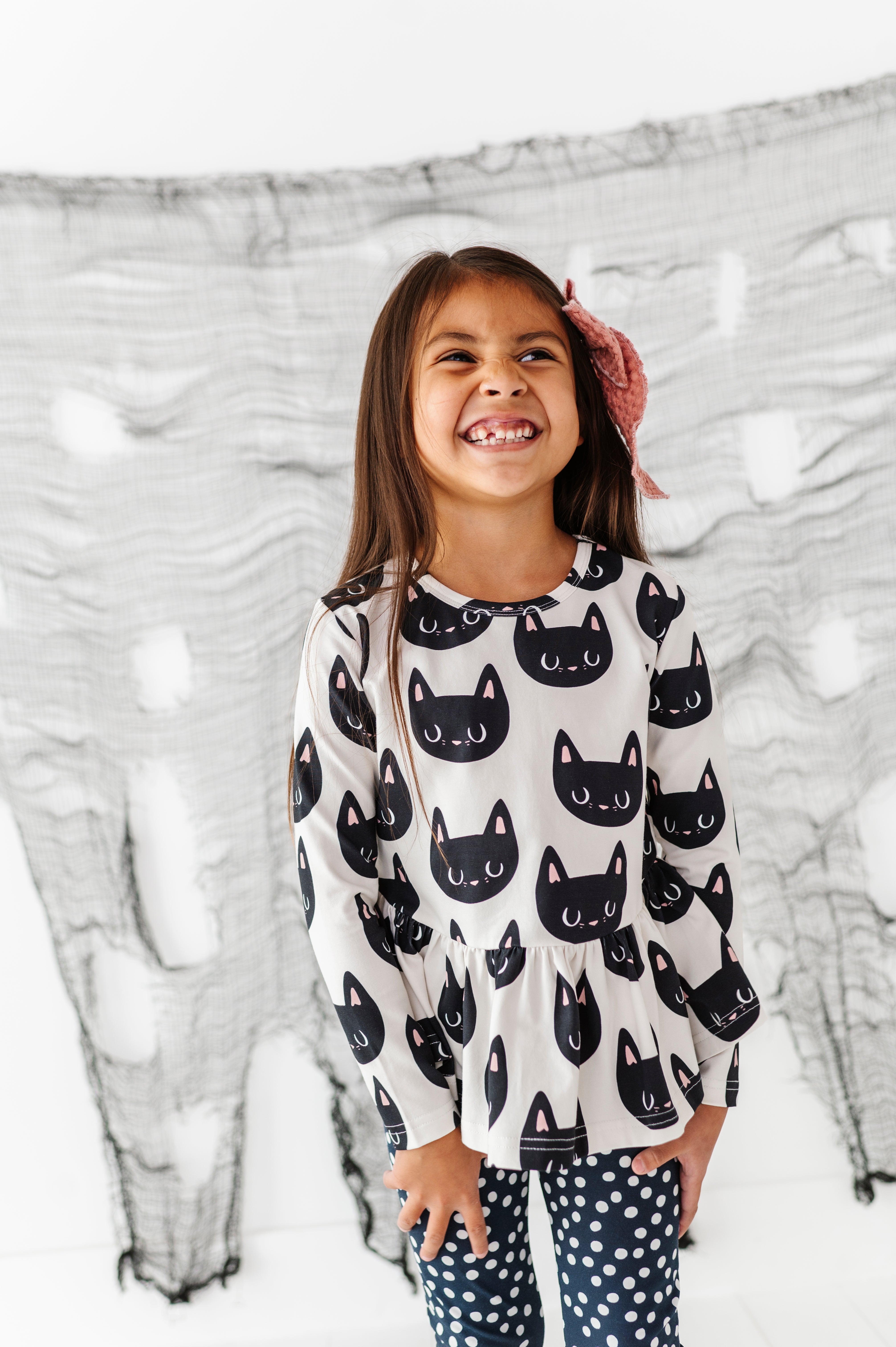 Black Cat Top| PEPLUM