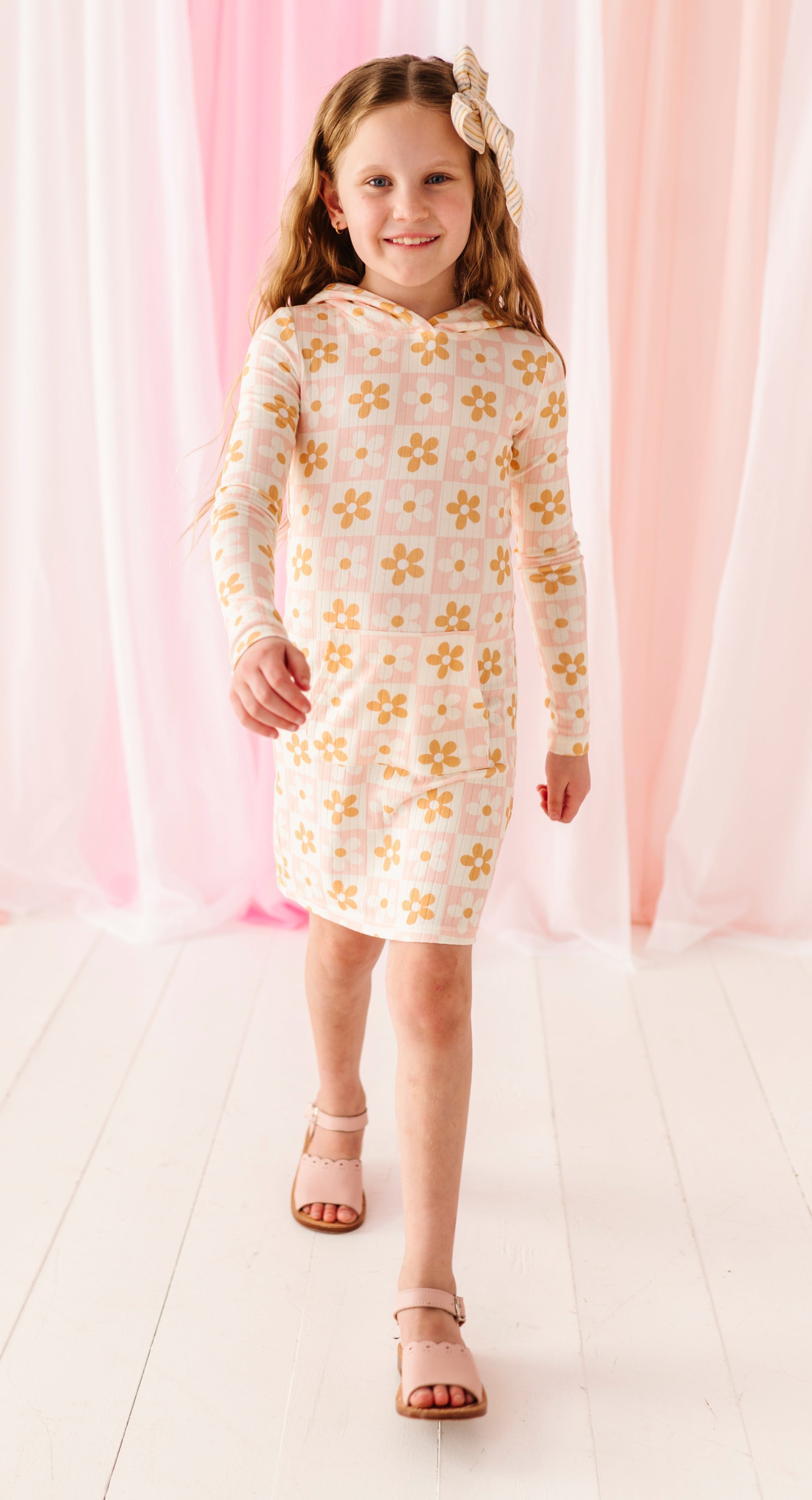 Daisies | Ribbed Hoodie Dress