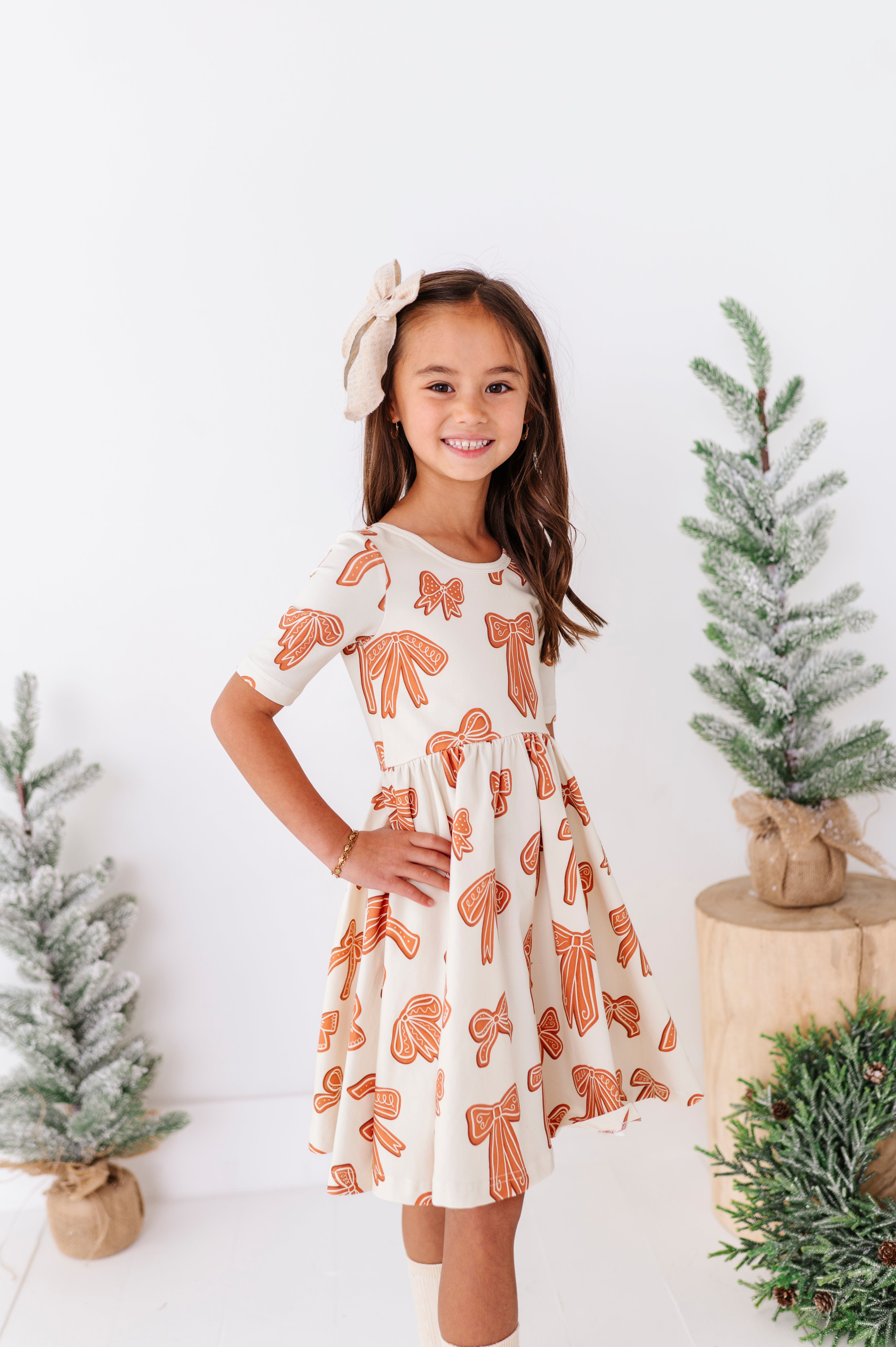 Gingerbread Bow Dress | Scoop Back Dress