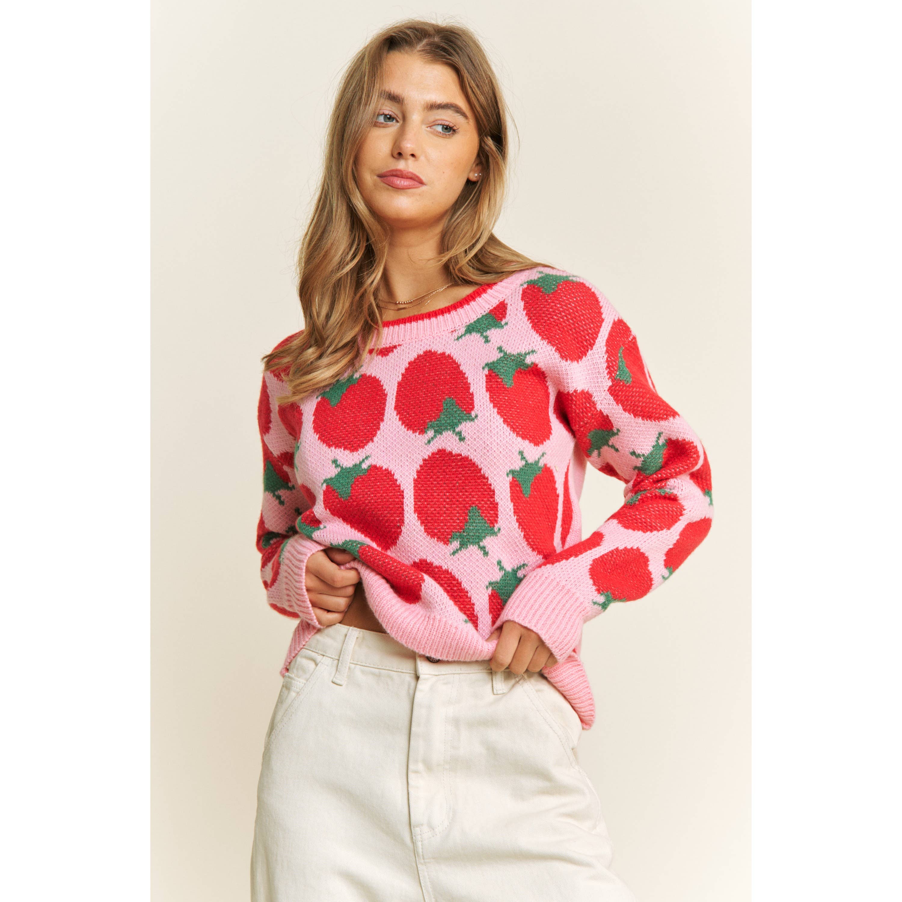 Strawberry jam pullover sweater