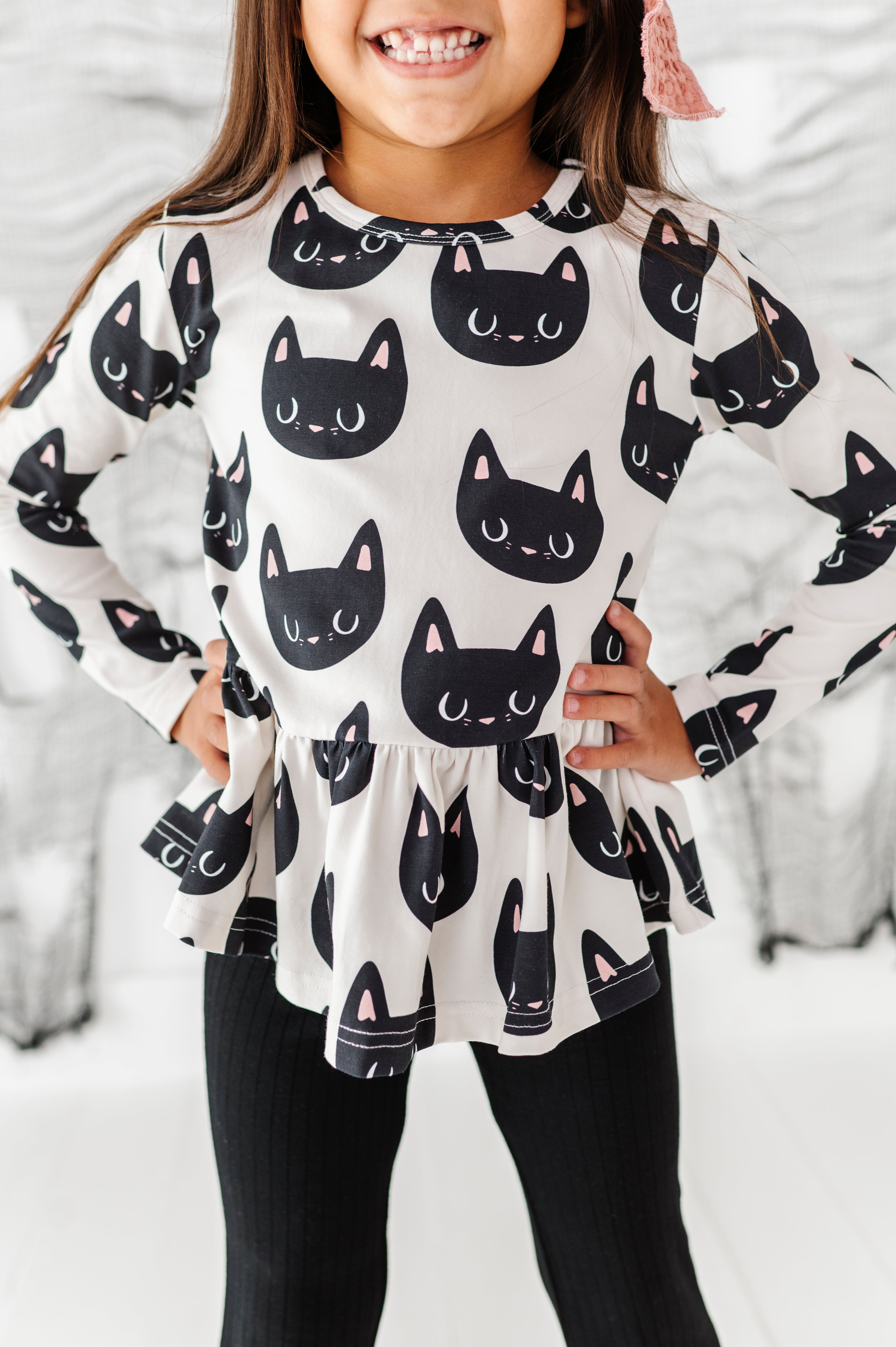 Black Cat Top| PEPLUM