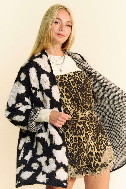 Leopard Open Front Cardigan