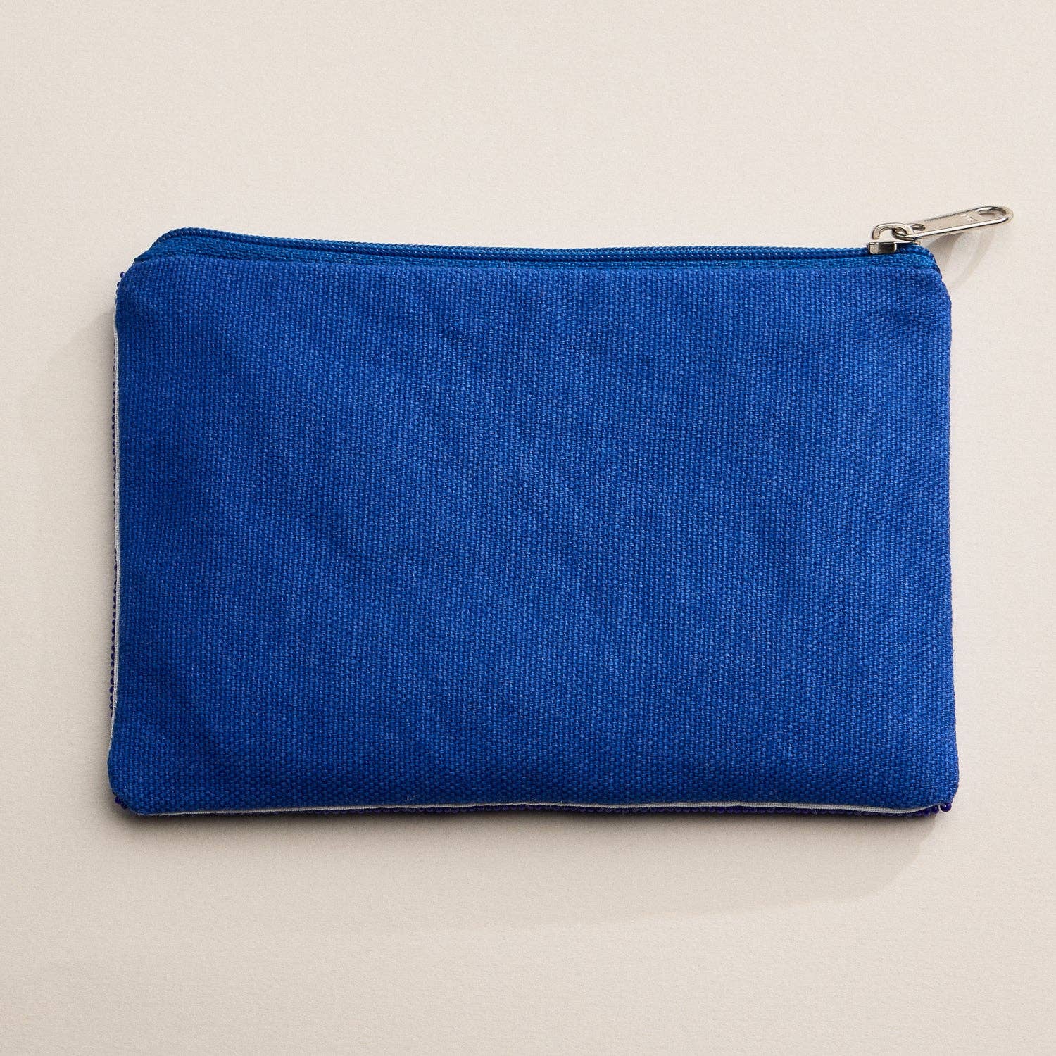 Blue Beaded Mosaic Zipper Pouch