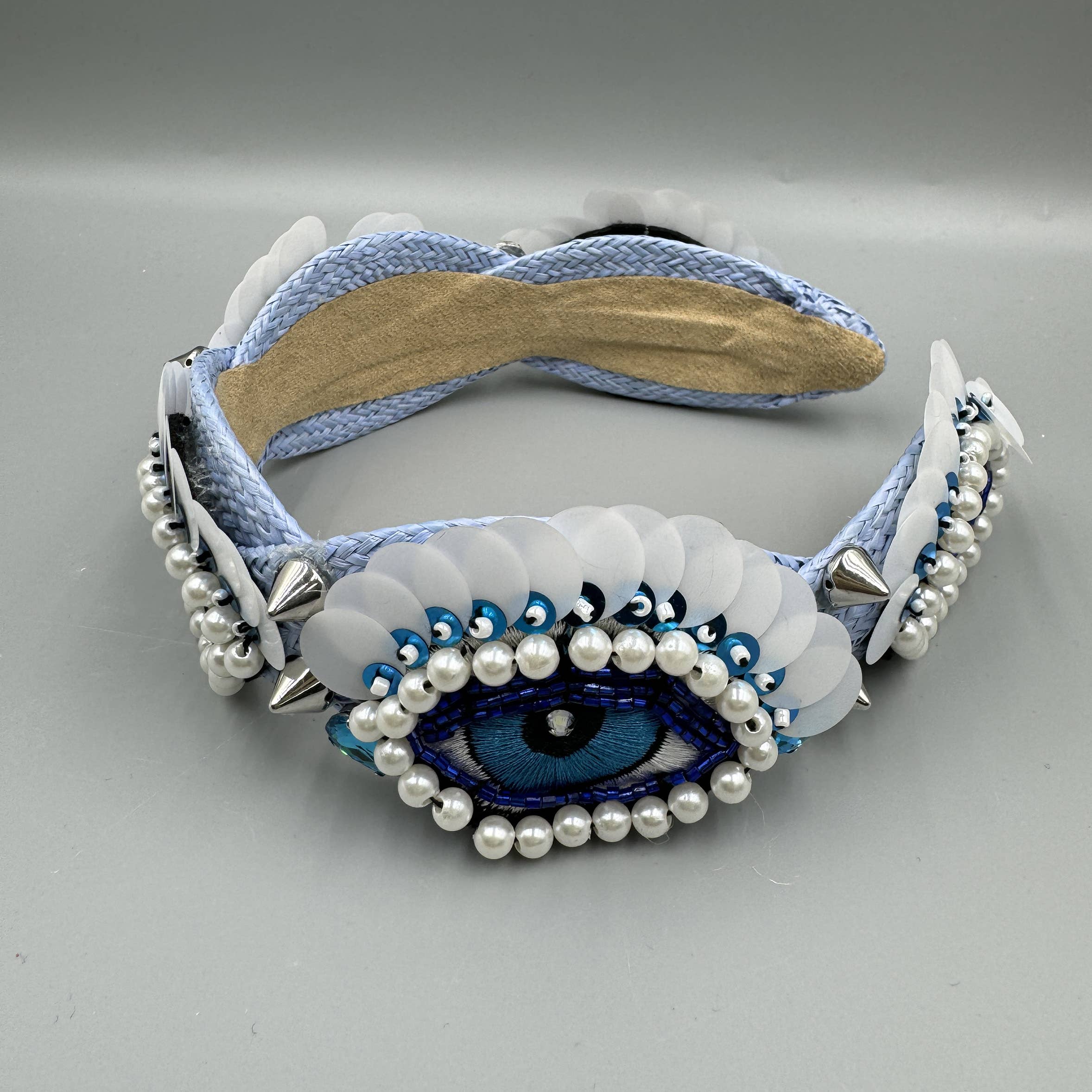 Evil Eye Pearl Sequin Headband
