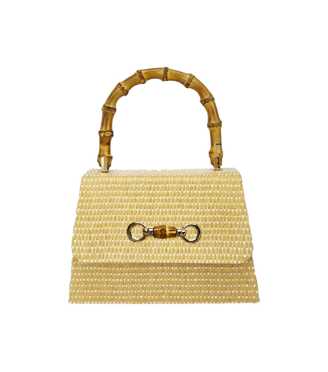 Straw Lulu Bag with Bamboo Handle - Bexa Boutique