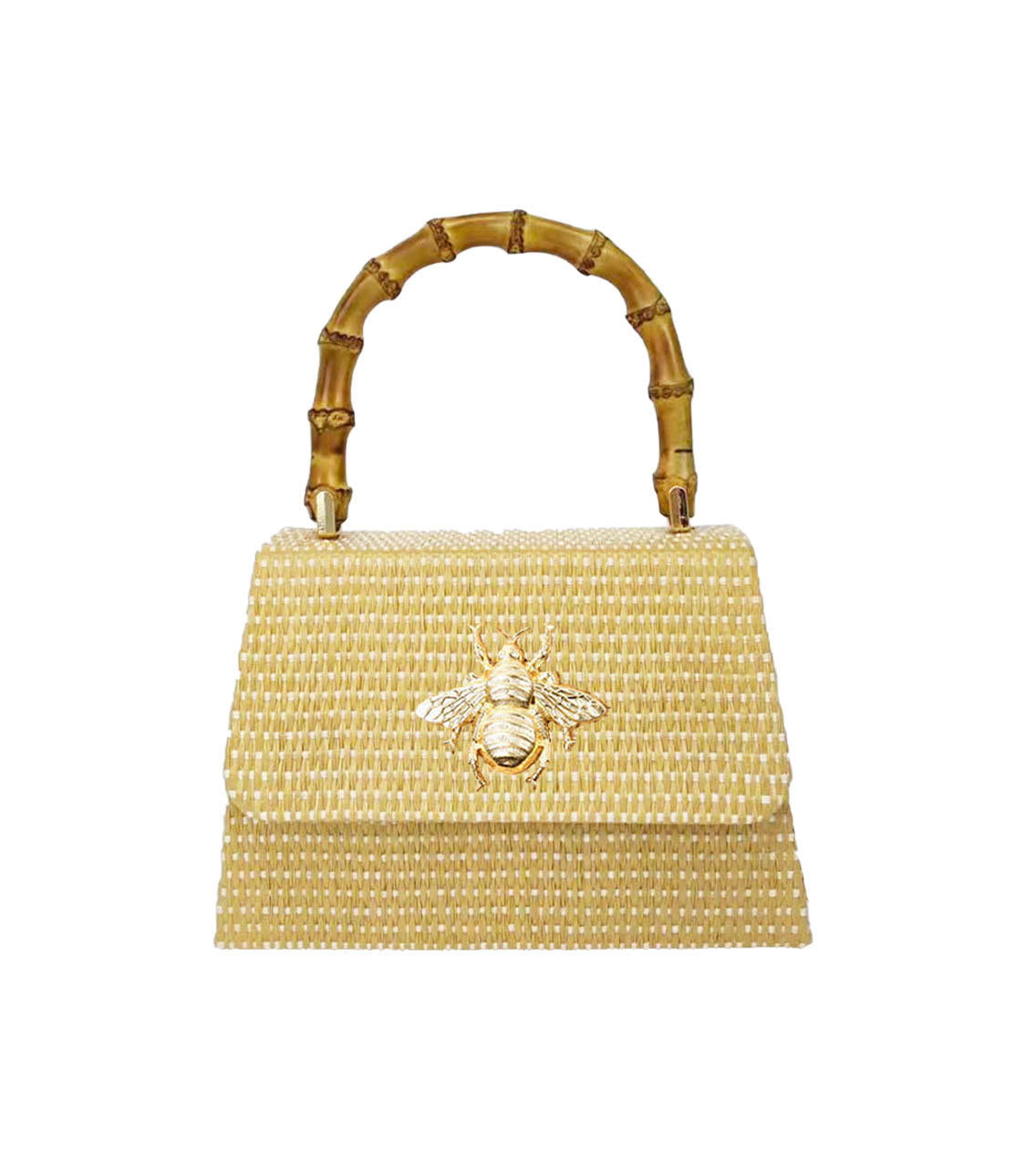 Straw Lulu Bag with Bamboo Handle - Bexa Boutique