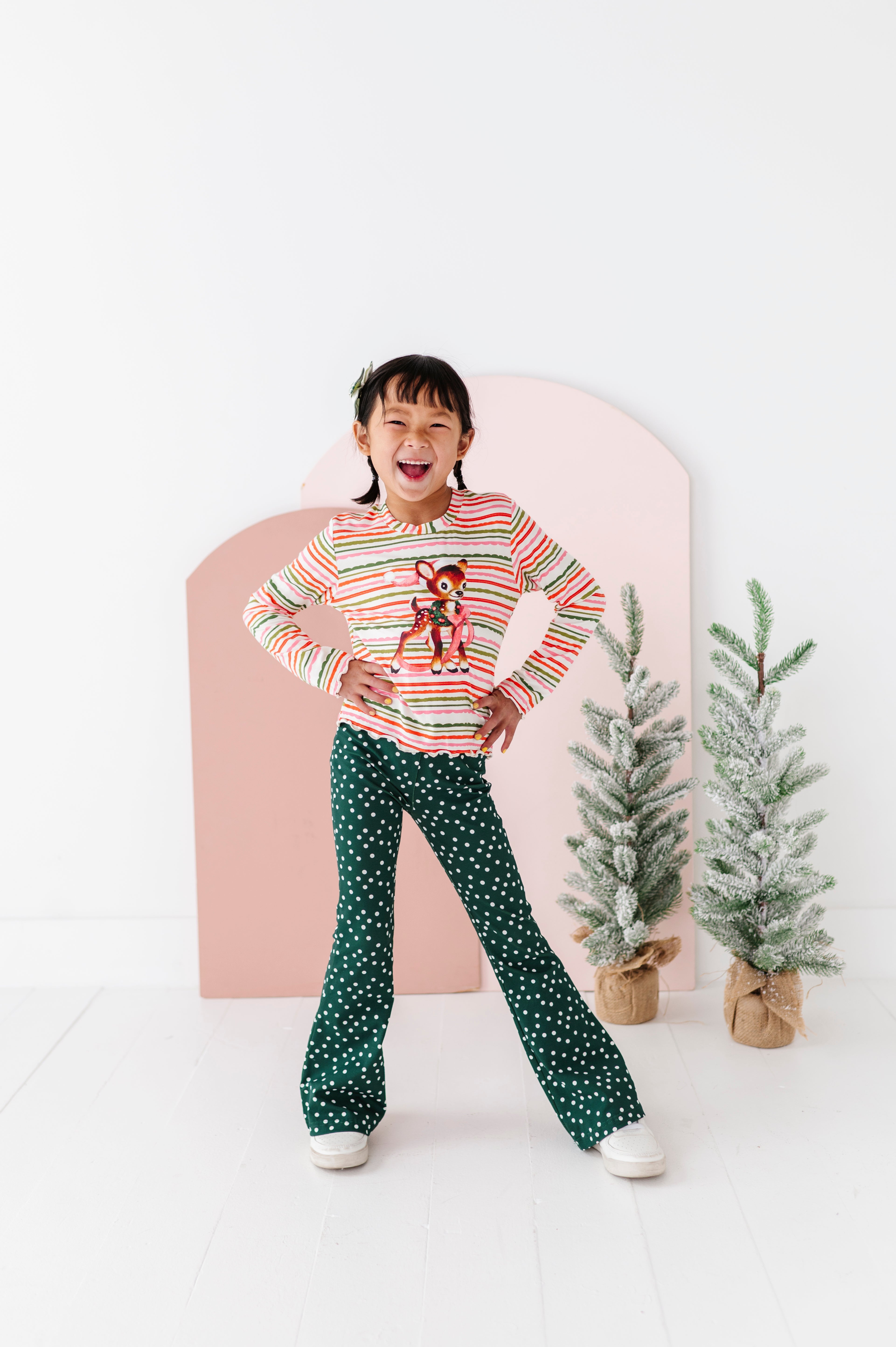Vintage Reindeer Top| Bamboo Long Sleeve
