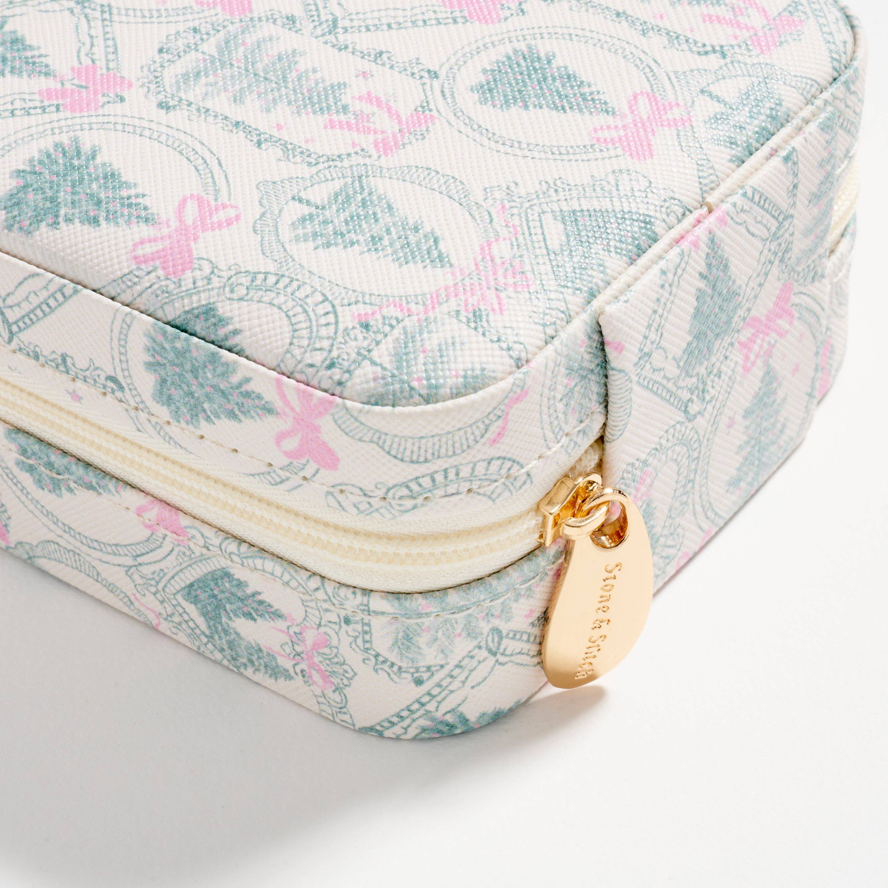 Christmas Tree Travel Jewelry Box with Mirror– Compact Organizer