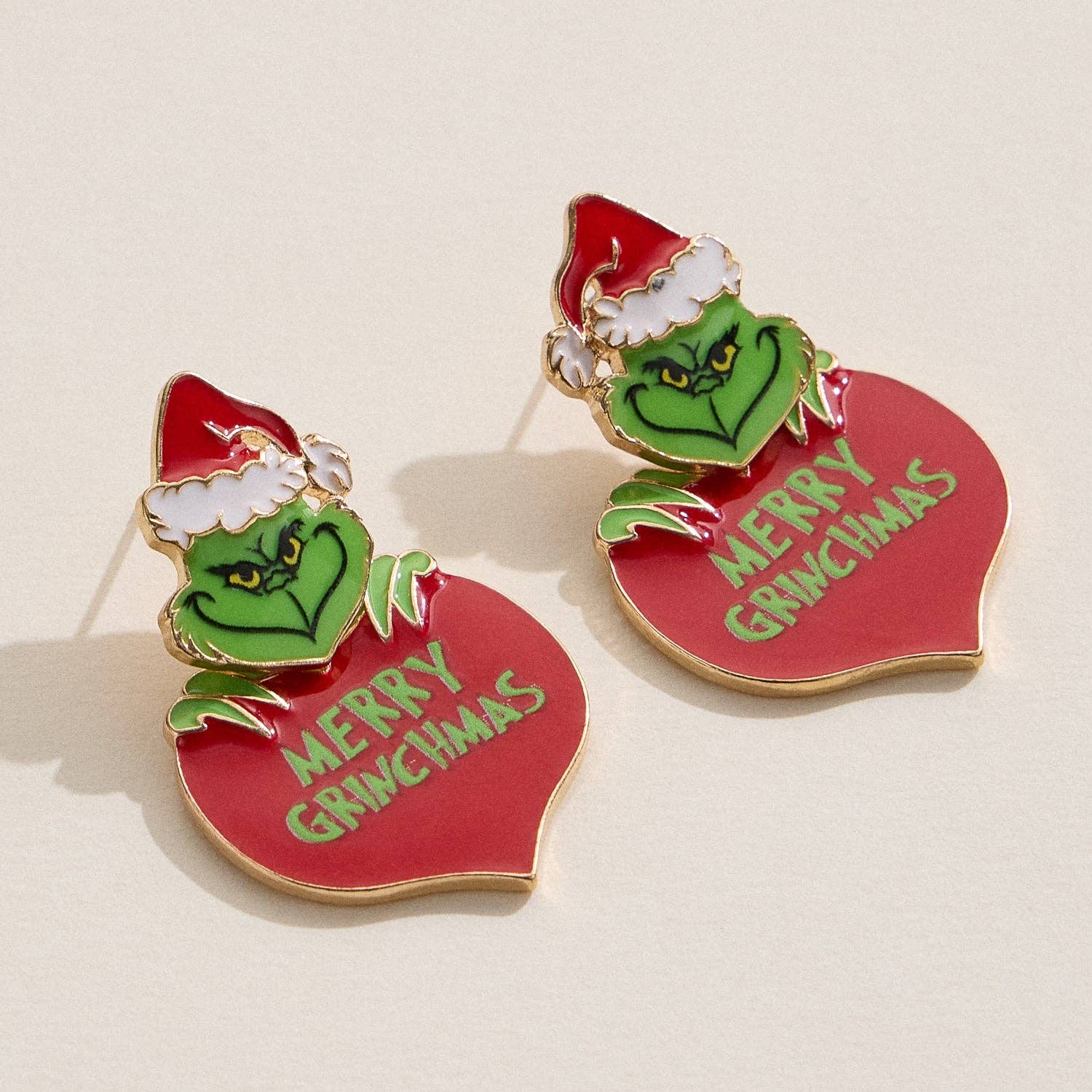 Holiday Monster Heart Earrings with Titanium Posts