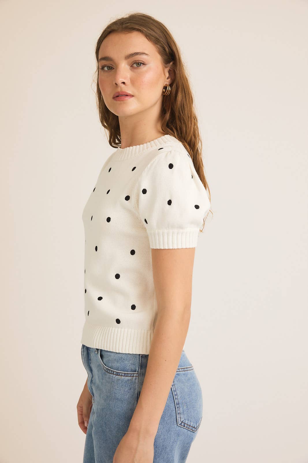 POLKA DOT EMBROIDERED SWEATER