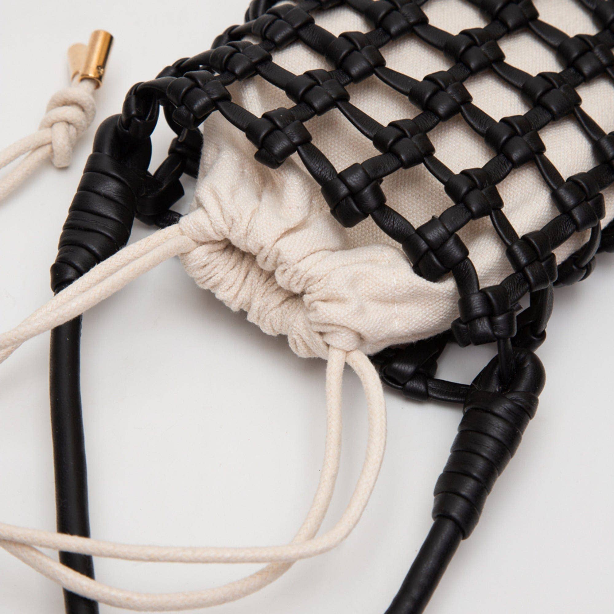 TG10626 Cara Mini Woven Drawstring Crossbody Bag - Gray - Bexa Boutique