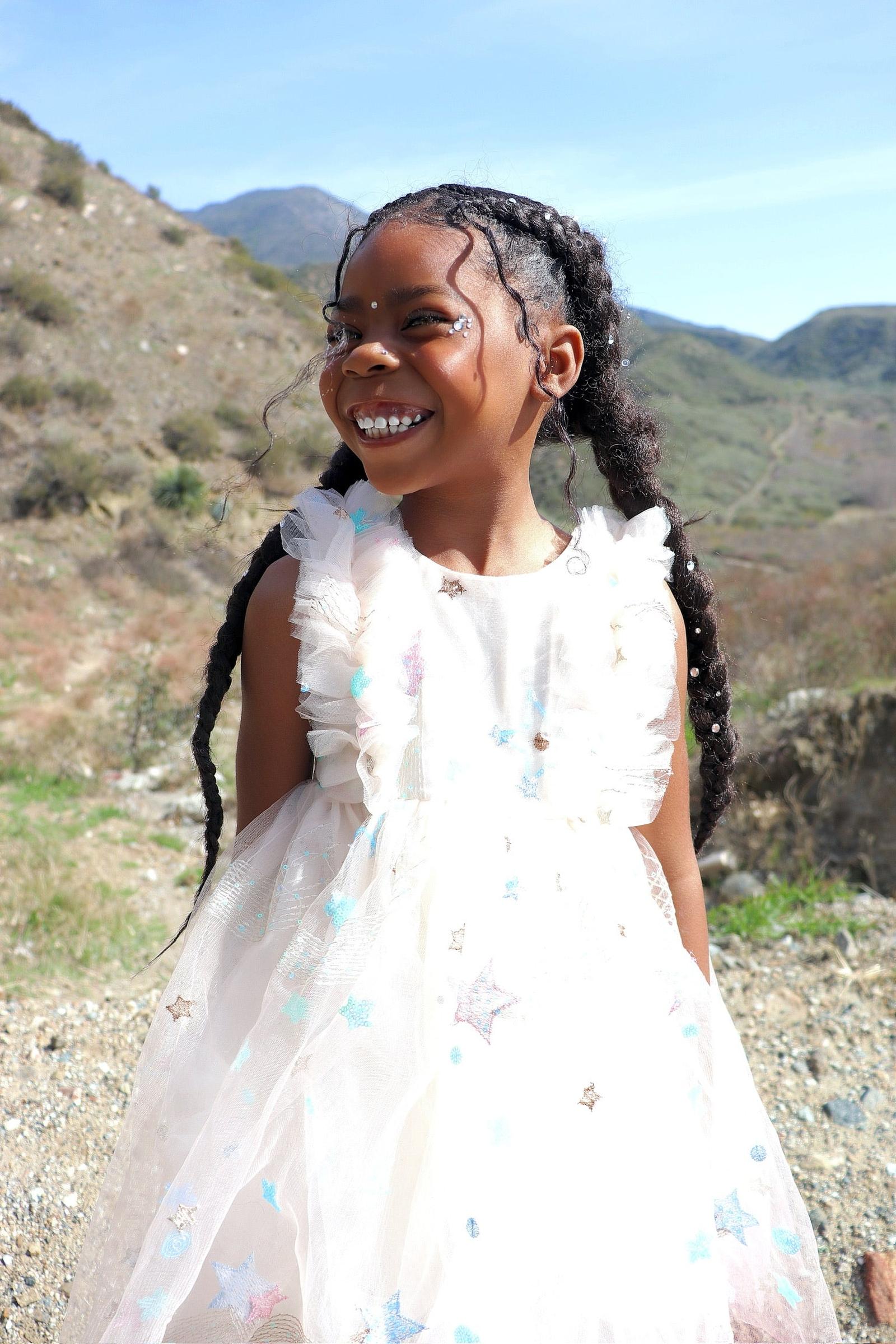 Cream Tulle Star Dress