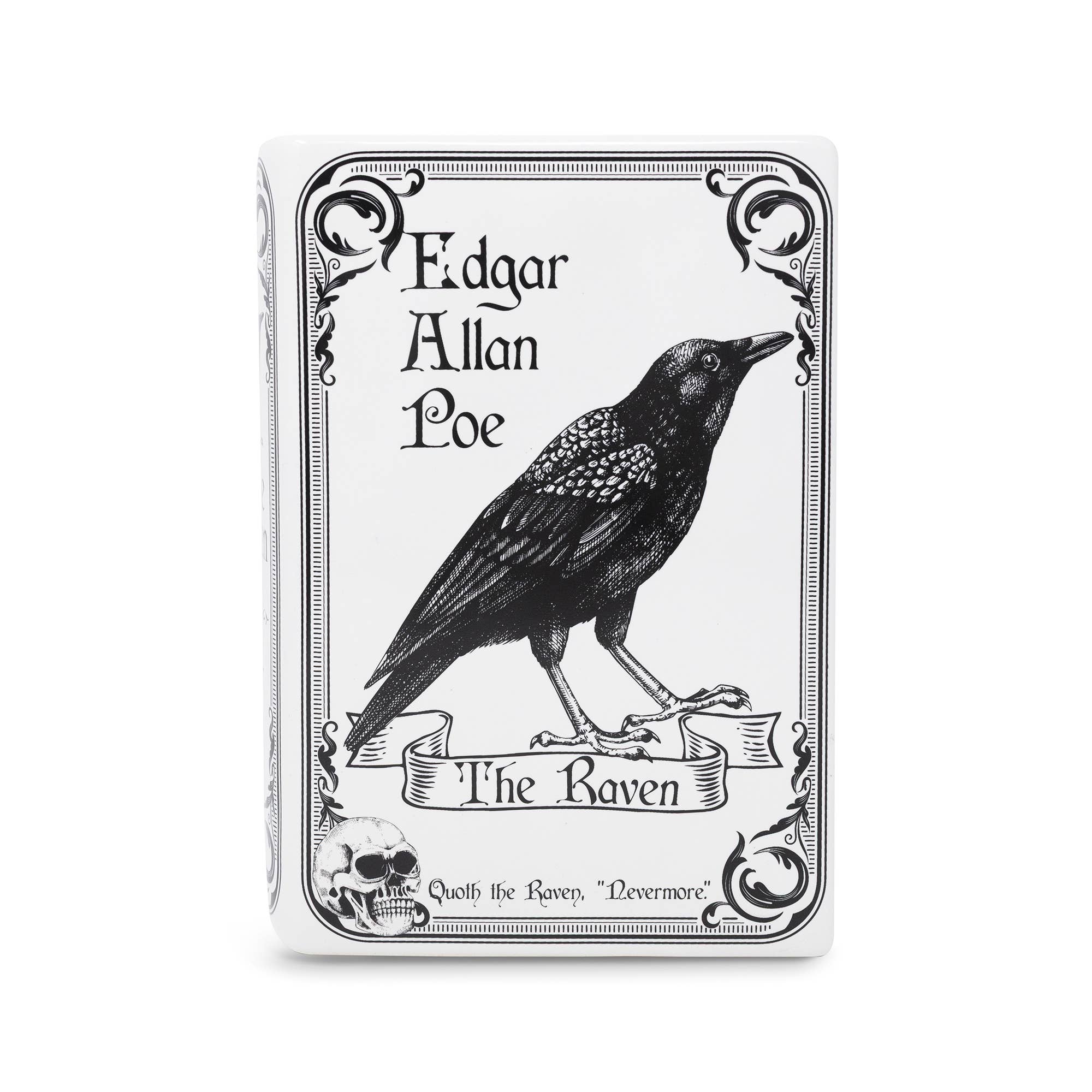 Large Book Vase, The Raven - White