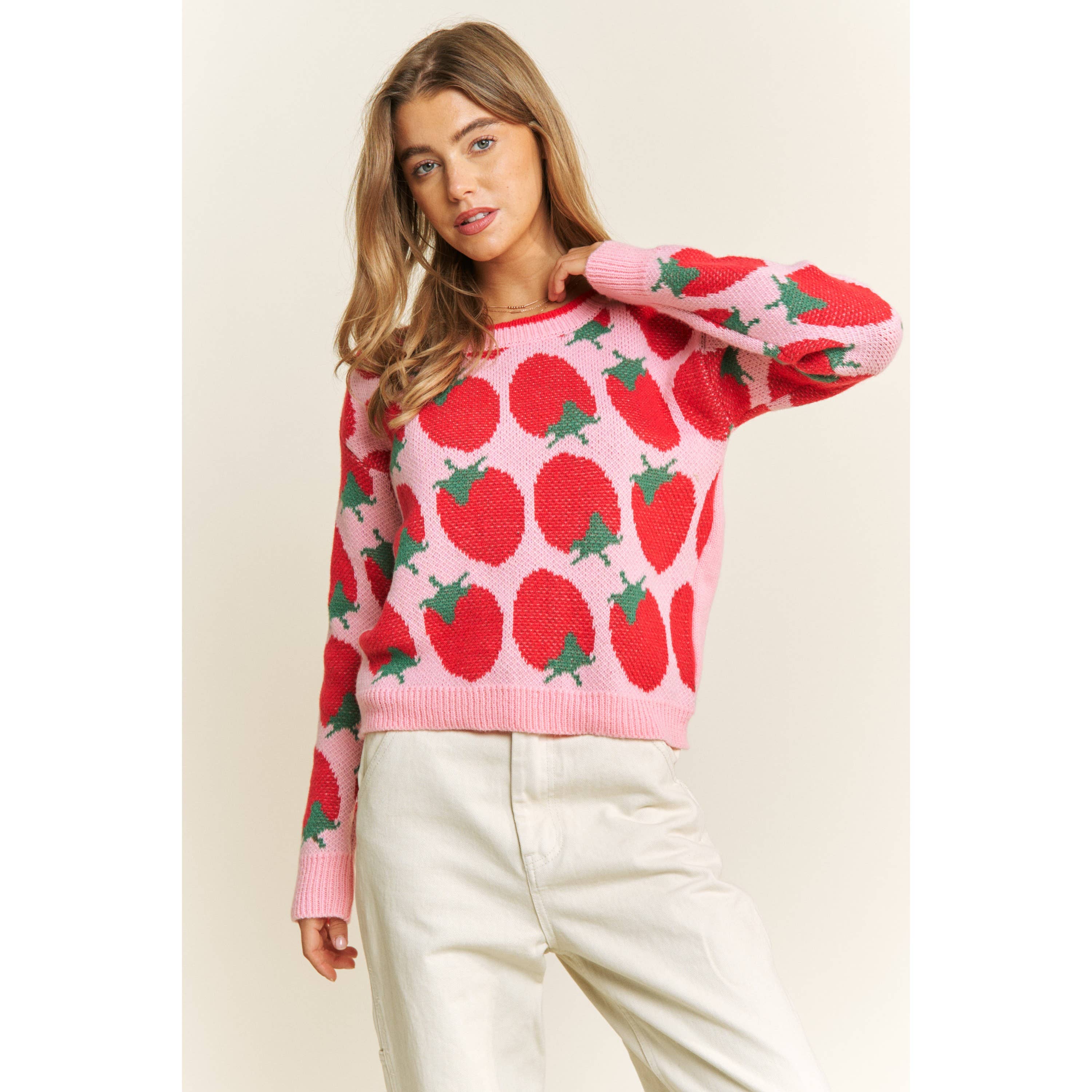 Strawberry jam pullover sweater