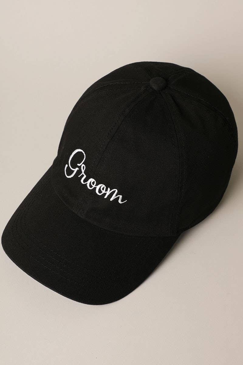 Groom Lettering Embroidery Baseball Cap