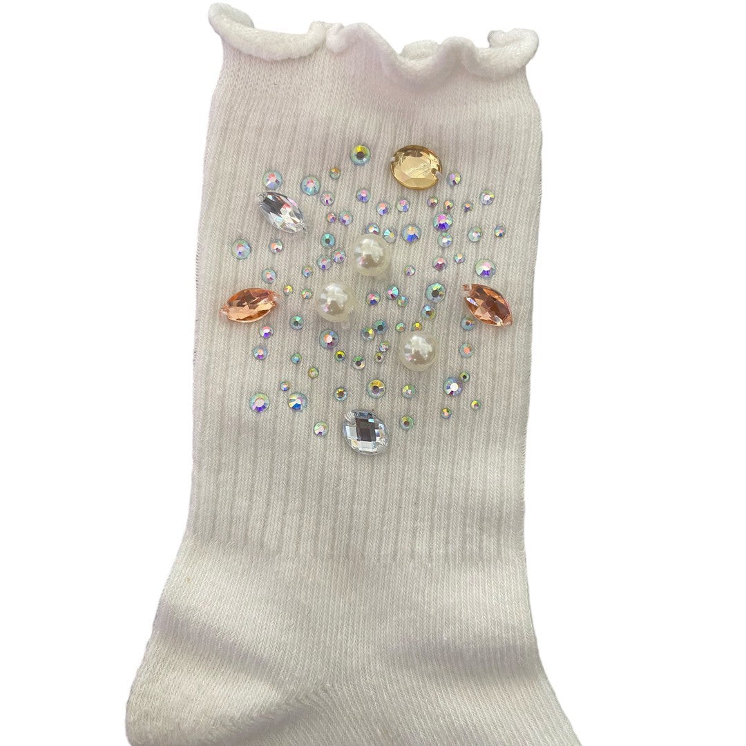 Silver and Gold Gem High Socks