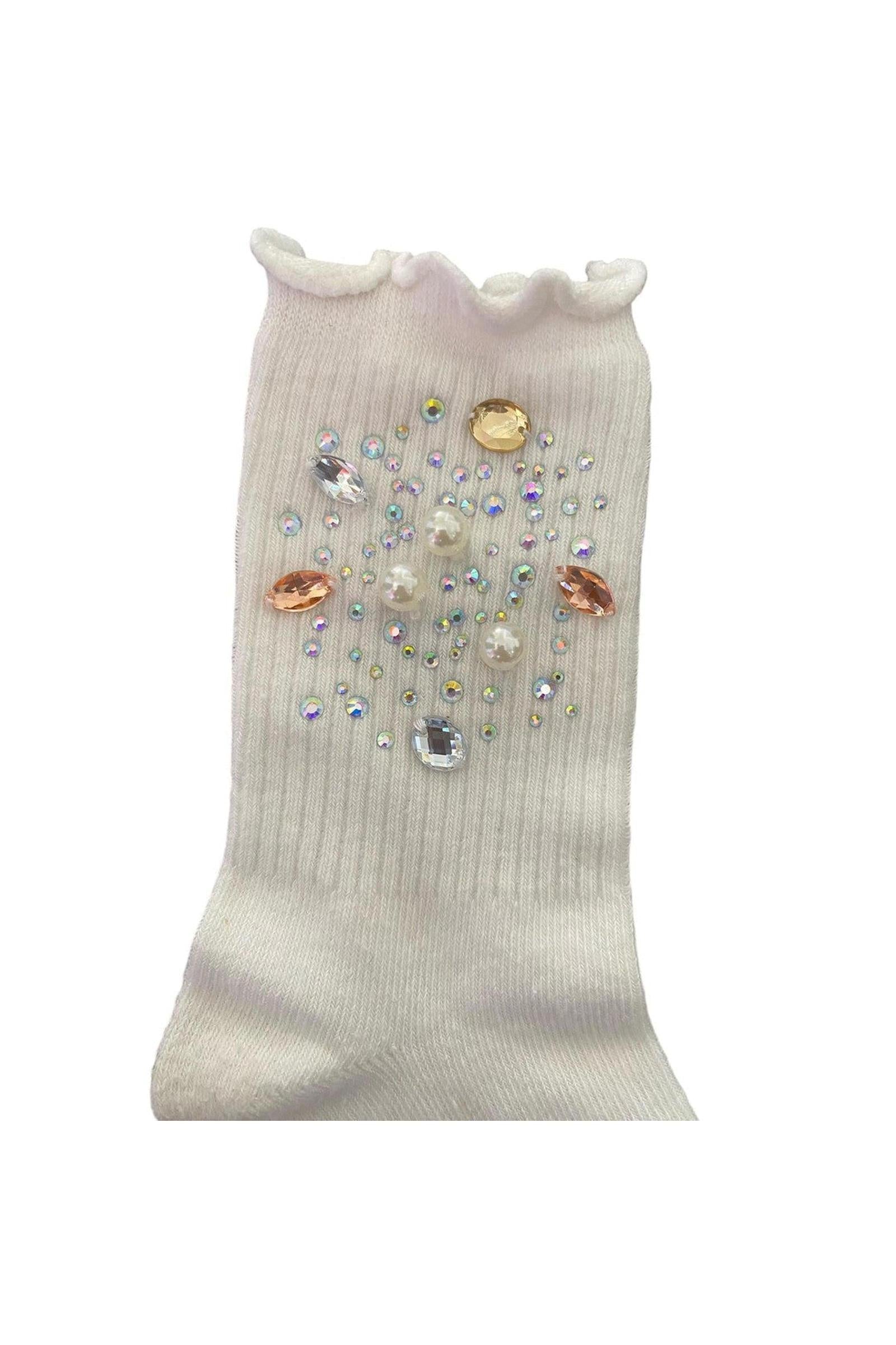 Silver and Gold Gem High Socks