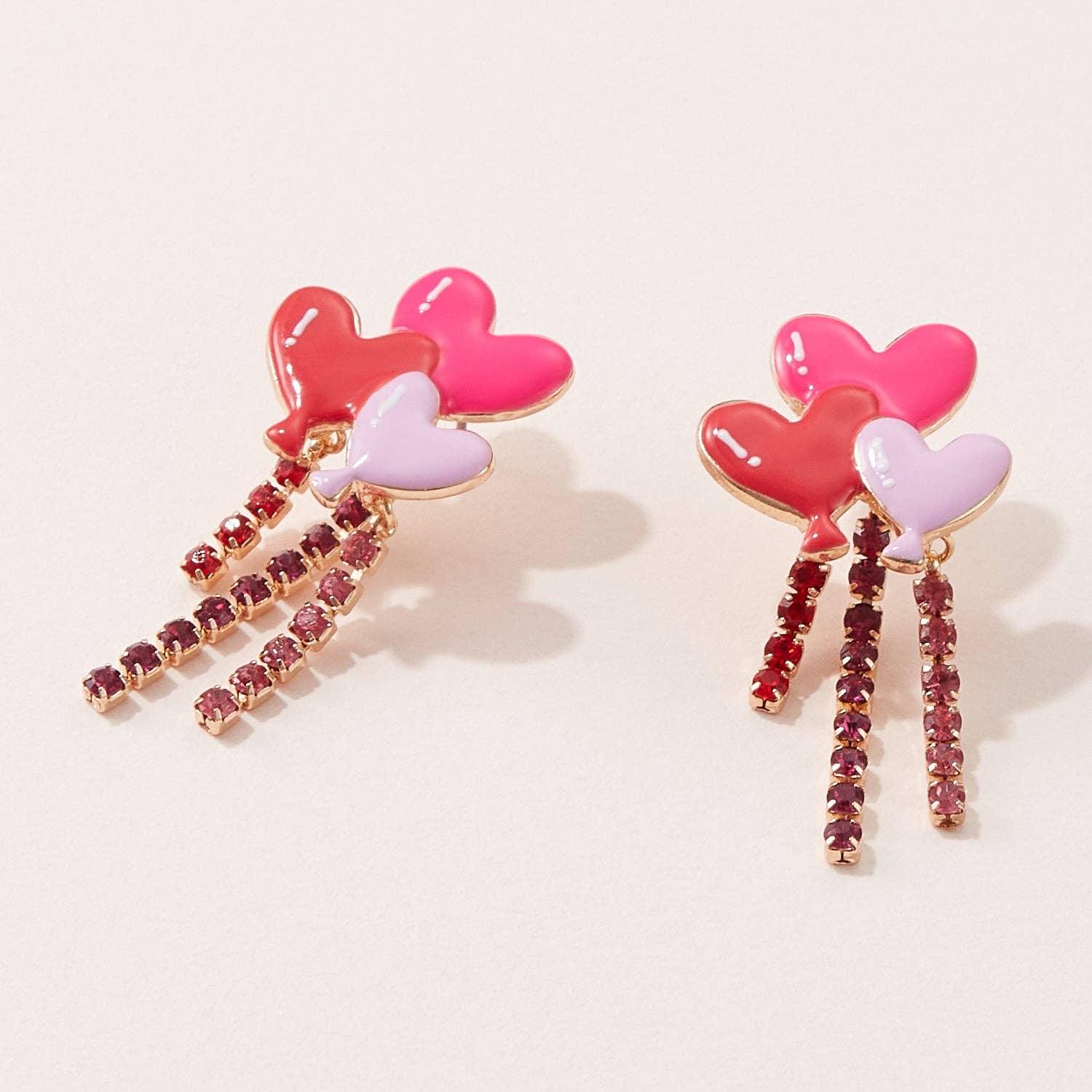 Heart Balloon Post Earrings