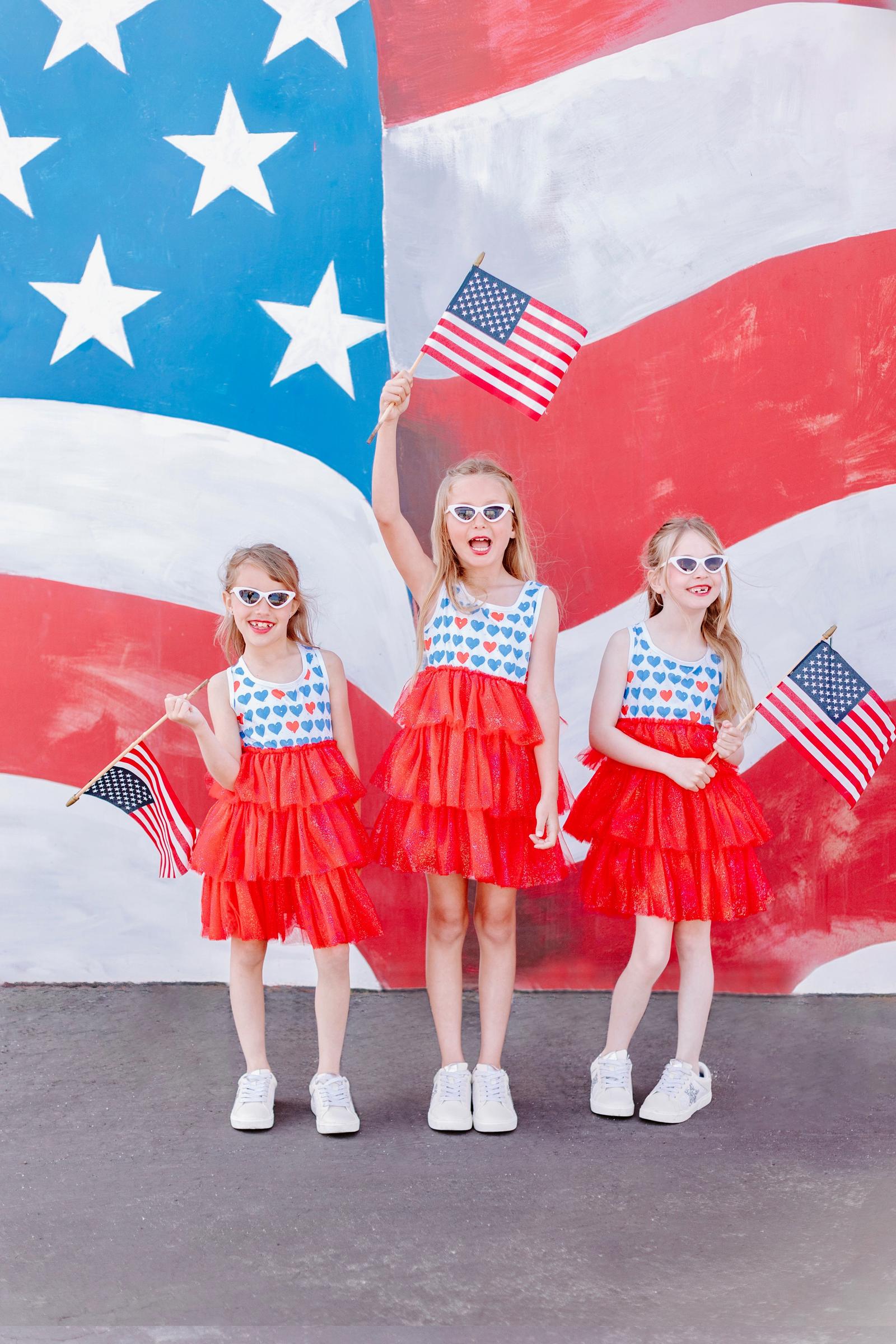 Sparkly Red, White & Blue Tulle Dress