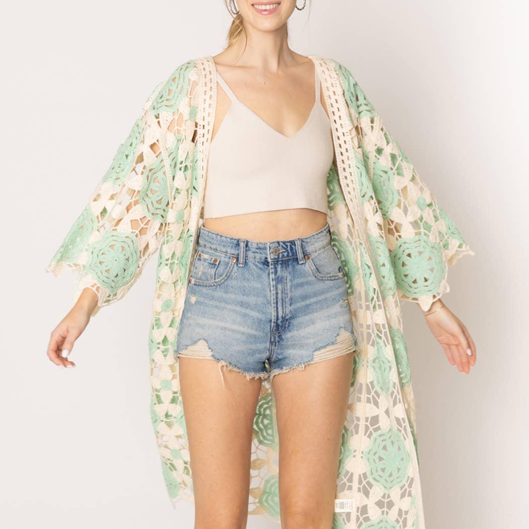 Flower Pattern Crochet Cardigan