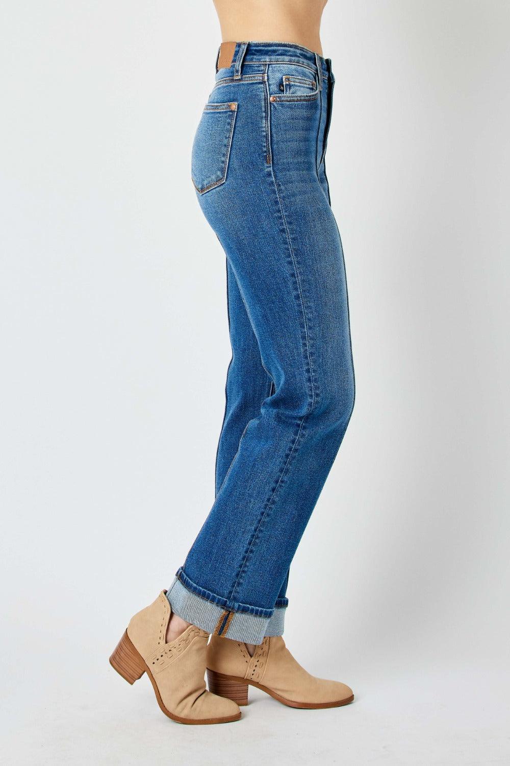 Judy Blue Full Size High Waist Front Front Seam Straight Jeans