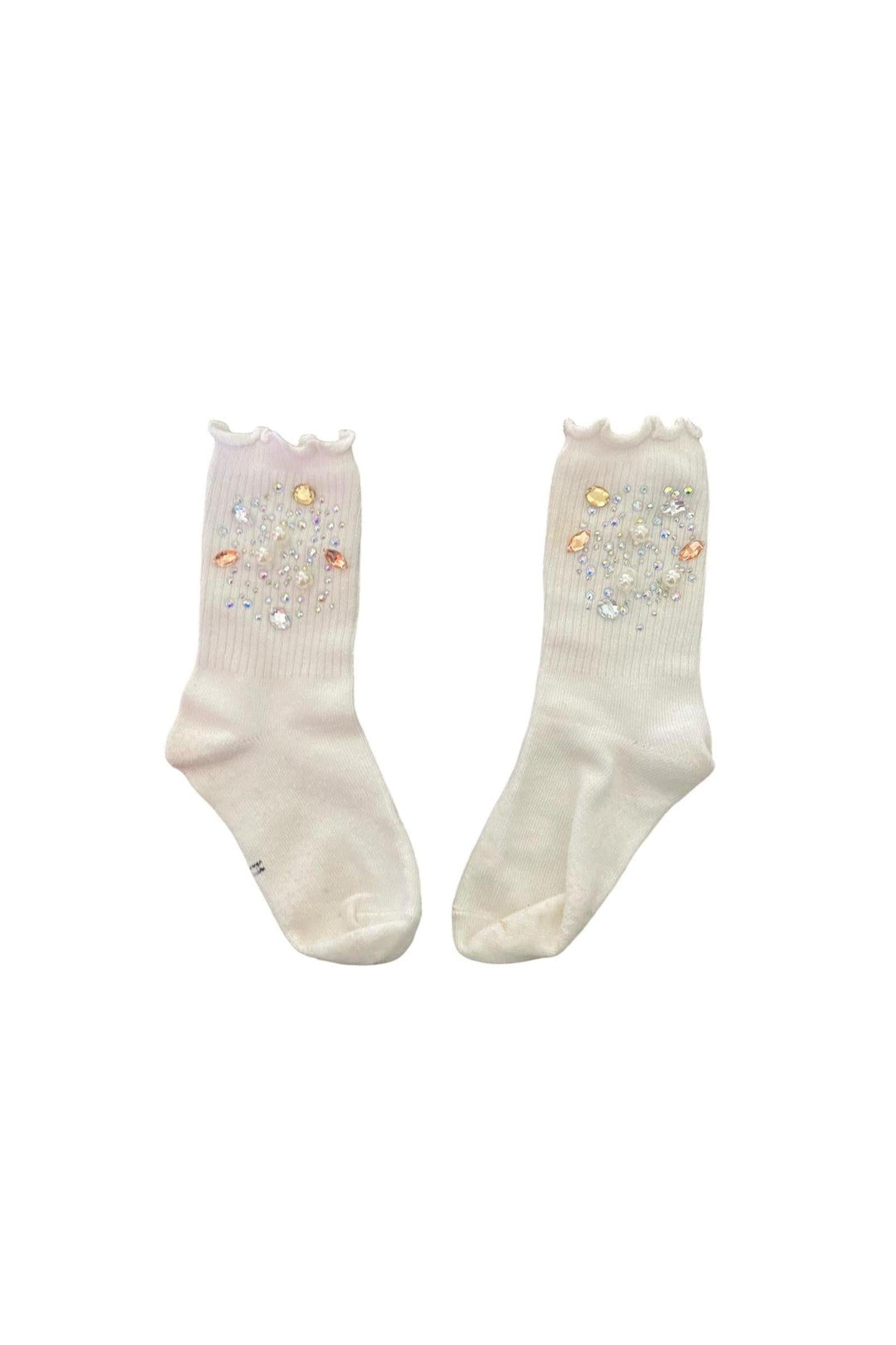 Silver and Gold Gem High Socks