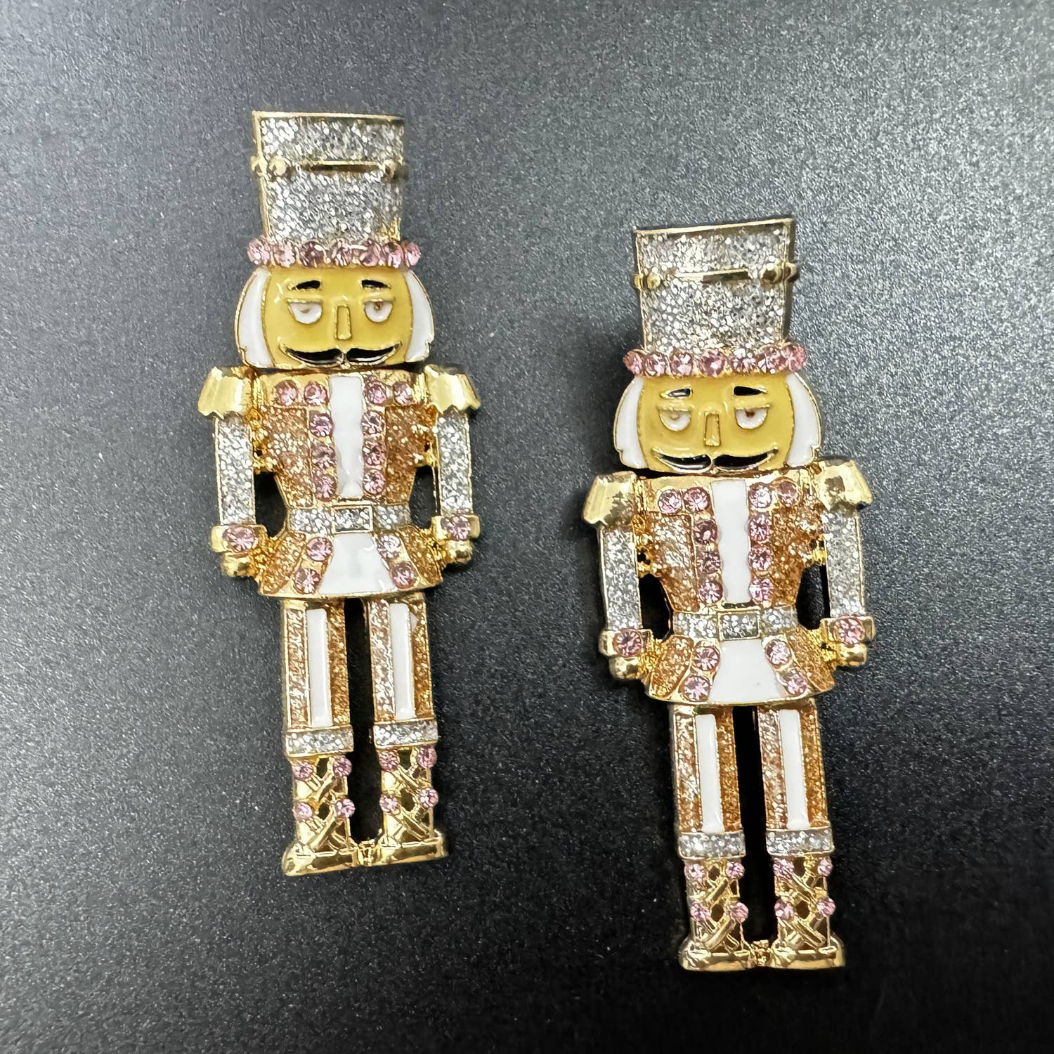 Nutcracker Rhinestone Dangle Earrings