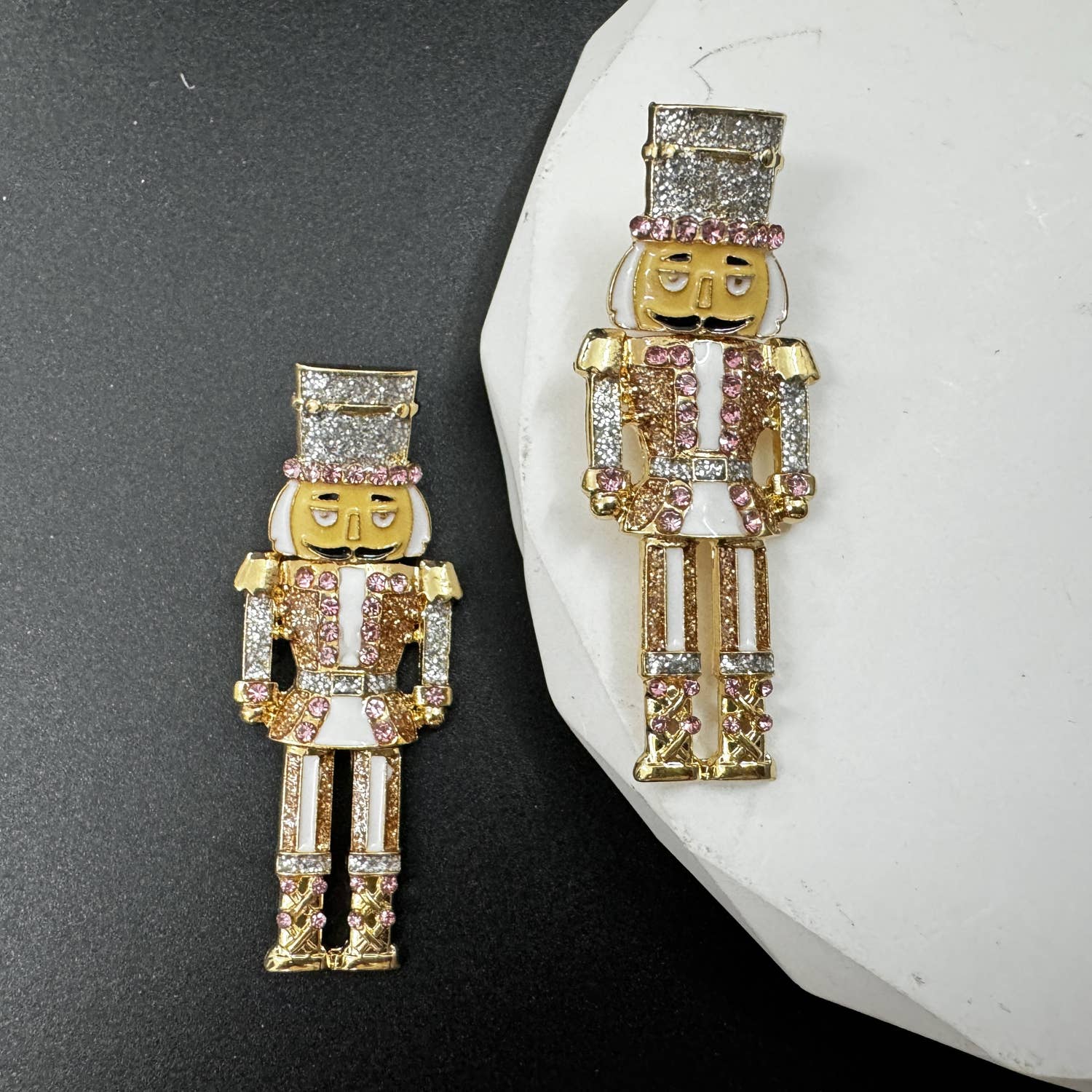 Nutcracker Rhinestone Dangle Earrings