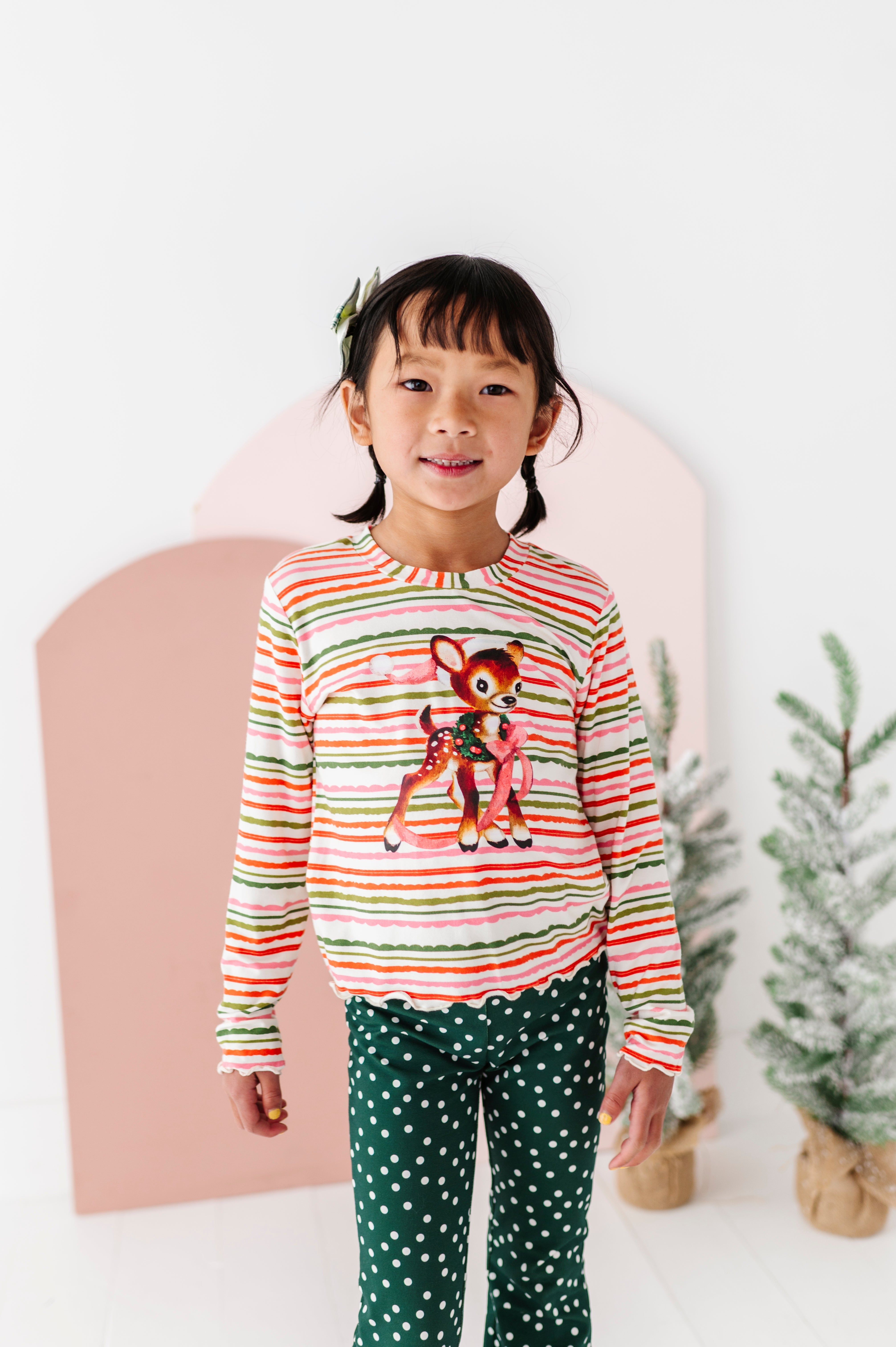 Vintage Reindeer Top| Bamboo Long Sleeve