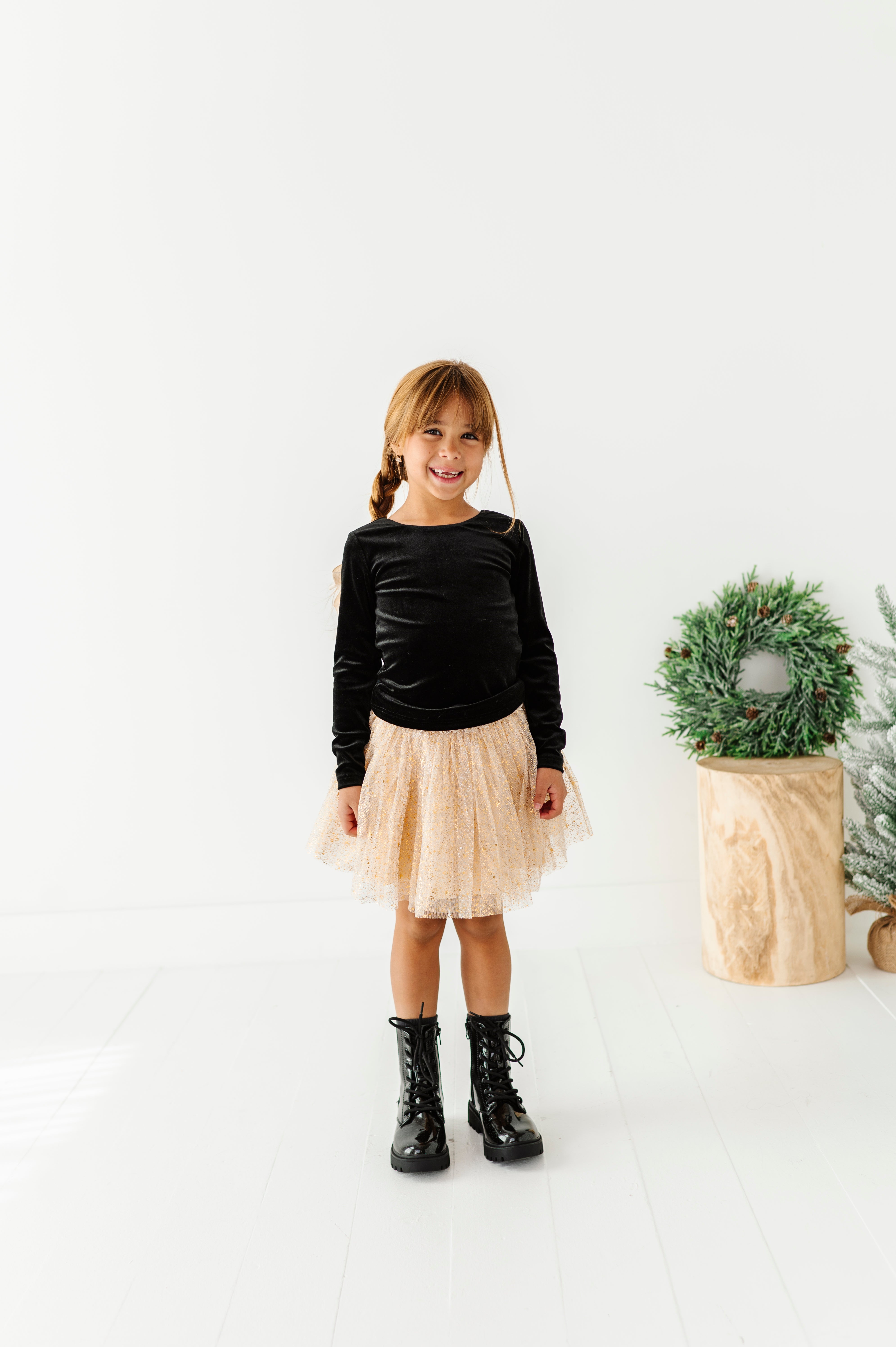 Black Velvet Top | Bow Back Long Sleeve Top